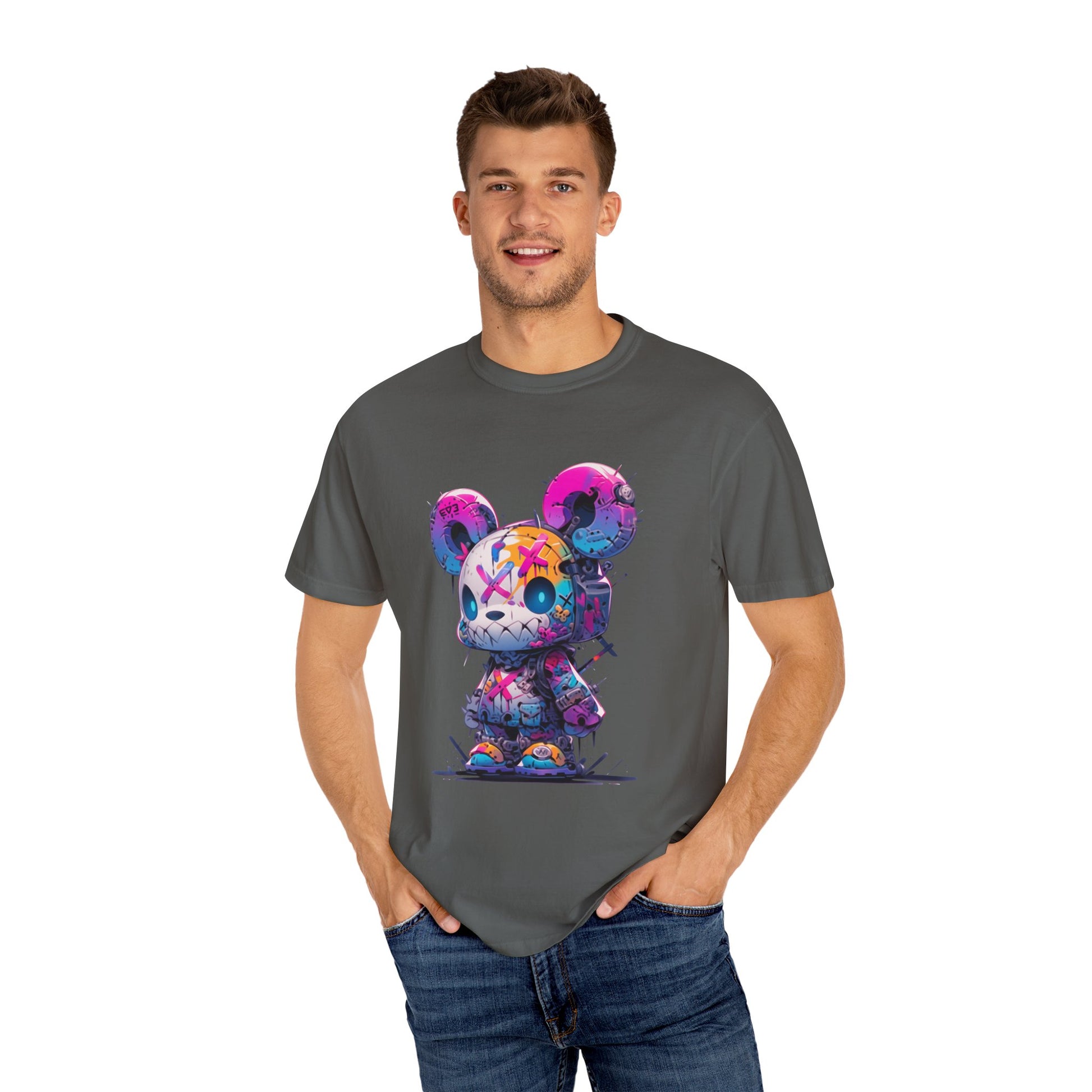 Hip Hop Teddy Bear Graphic Unisex Garment-dyed T-shirt Cotton Funny Humorous Graphic Soft Premium Unisex Men Women Pepper T-shirt Birthday Gift-51