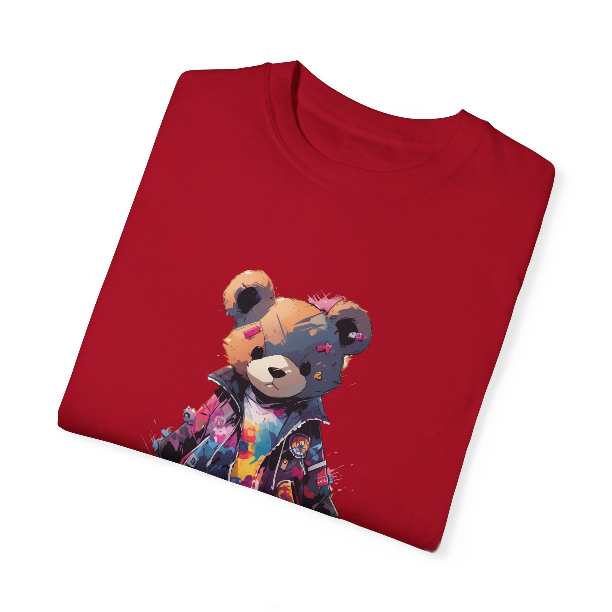 Hip Hop Teddy Bear Graphic Unisex Garment-dyed T-shirt Cotton Funny Humorous Graphic Soft Premium Unisex Men Women Red T-shirt Birthday Gift-20