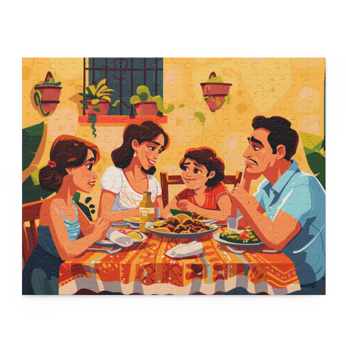 Mexican Art Family Sitting Retro Jigsaw Puzzle Adult Birthday Business Jigsaw Puzzle Gift for Him Funny Humorous Indoor Outdoor Game Gift For Her Online-3