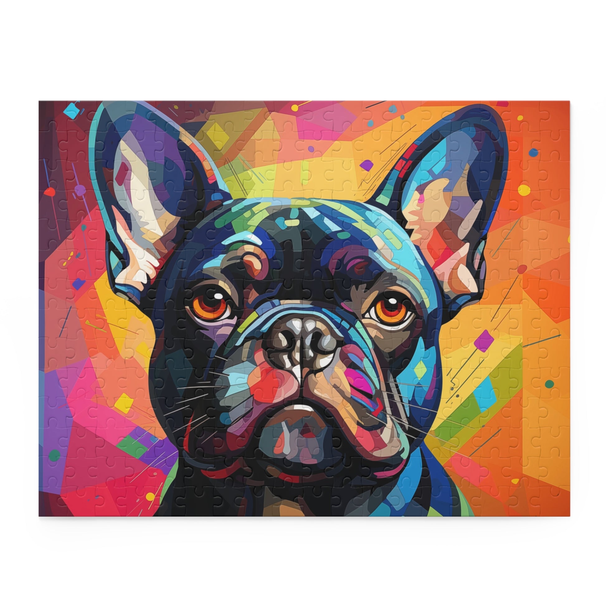 Abstract Frenchie Dog Jigsaw Puzzle Oil Paint for Boys, Girls, Kids Adult Birthday Business Jigsaw Puzzle Gift for Him Funny Humorous Indoor Outdoor Game Gift For Her Online-3