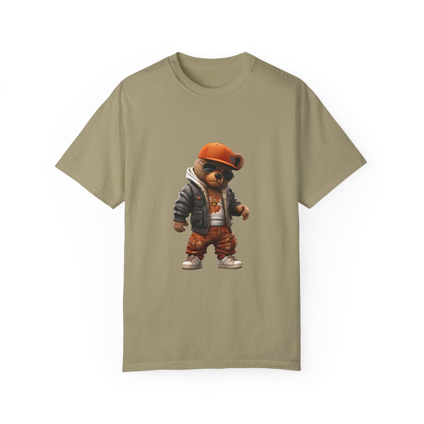 Hip Hop Teddy Bear Graphic Unisex Garment-dyed T-shirt Cotton Funny Humorous Graphic Soft Premium Unisex Men Women Khaki T-shirt Birthday Gift-11