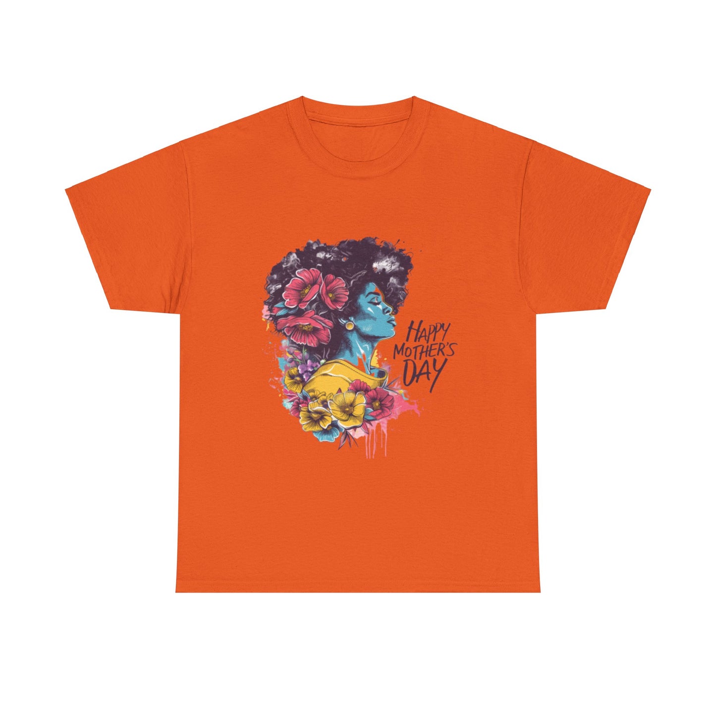 Happy Mother's Day African American Mom Graphic Unisex Heavy Cotton Tee Cotton Funny Humorous Graphic Soft Premium Unisex Men Women Orange T-shirt Birthday Gift-6