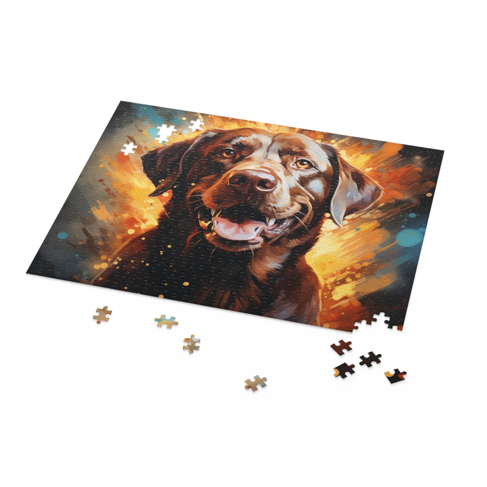 Watercolor Vibrant Labrador Dog Retriever Jigsaw Puzzle for Boys, Girls, Kids Adult Birthday Business Jigsaw Puzzle Gift for Him Funny Humorous Indoor Outdoor Game Gift For Her Online-5