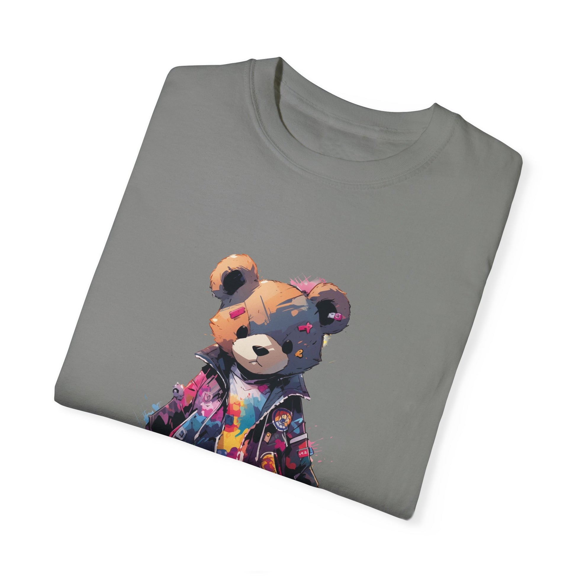 Hip Hop Teddy Bear Graphic Unisex Garment-dyed T-shirt Cotton Funny Humorous Graphic Soft Premium Unisex Men Women Granite T-shirt Birthday Gift-26