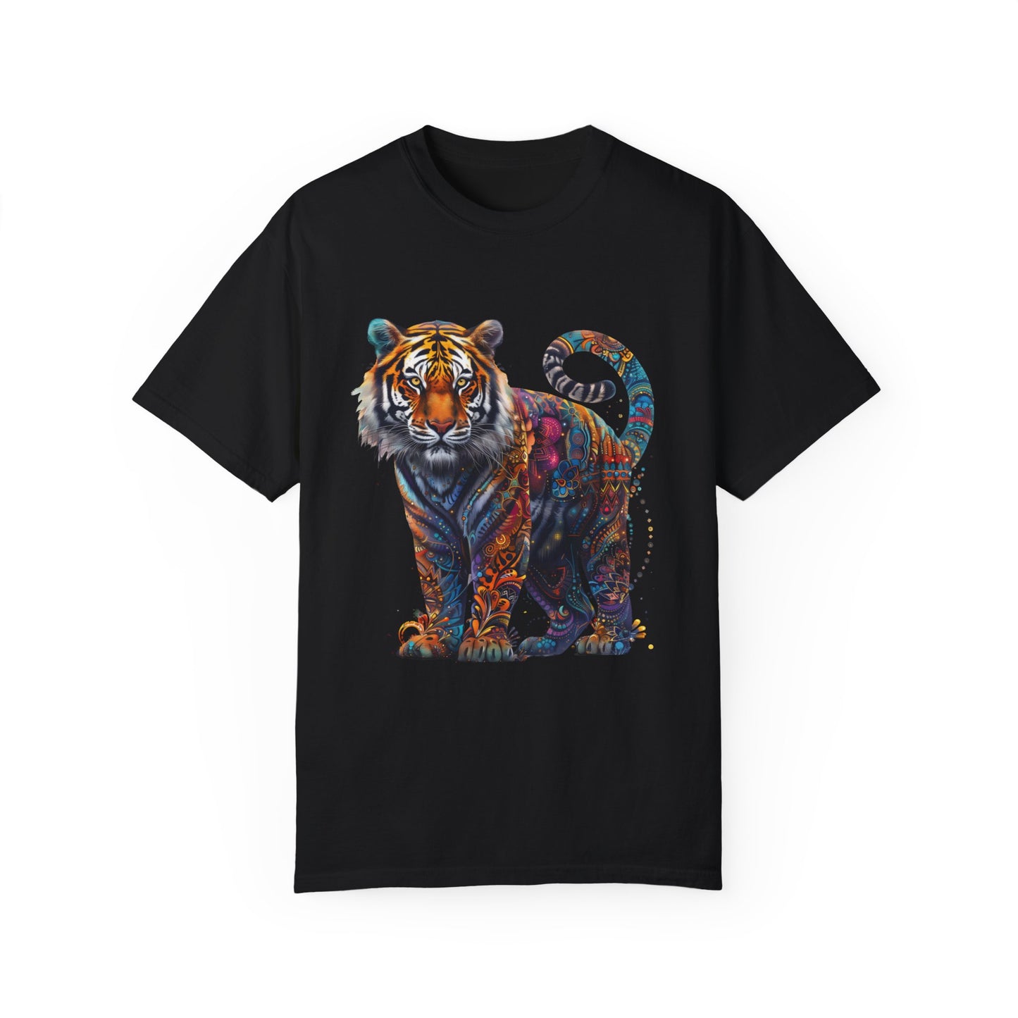 Lion Head Cool Graphic Design Novelty Unisex Garment-dyed T-shirt Cotton Funny Humorous Graphic Soft Premium Unisex Men Women Black T-shirt Birthday Gift-2