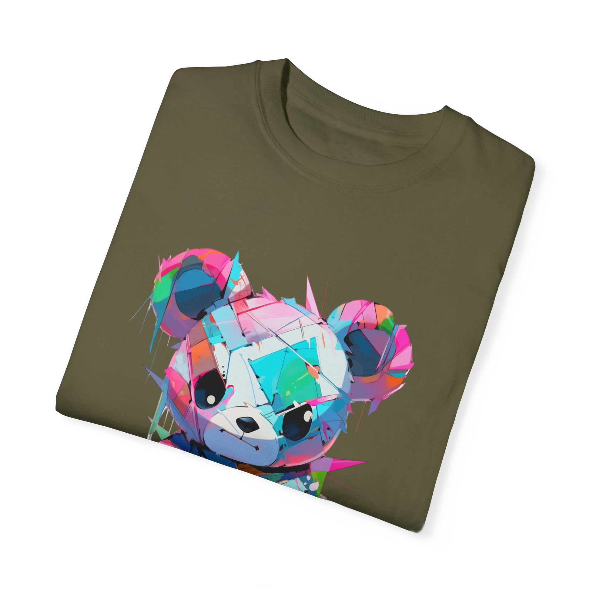 Hip Hop Teddy Bear Graphic Unisex Garment-dyed T-shirt Cotton Funny Humorous Graphic Soft Premium Unisex Men Women Sage T-shirt Birthday Gift-53