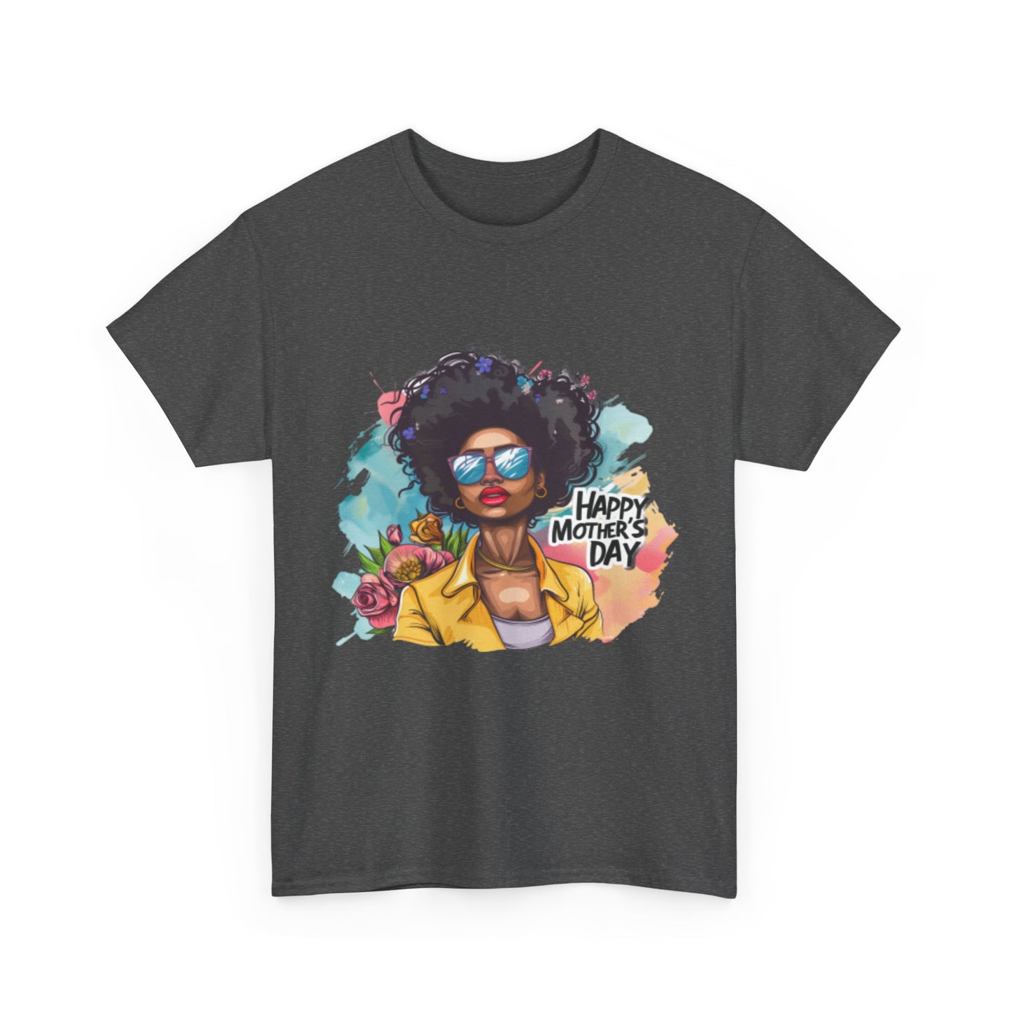 Happy Mother's Day African American Mom Graphic Unisex Heavy Cotton Tee Cotton Funny Humorous Graphic Soft Premium Unisex Men Women Dark Heather T-shirt Birthday Gift-24