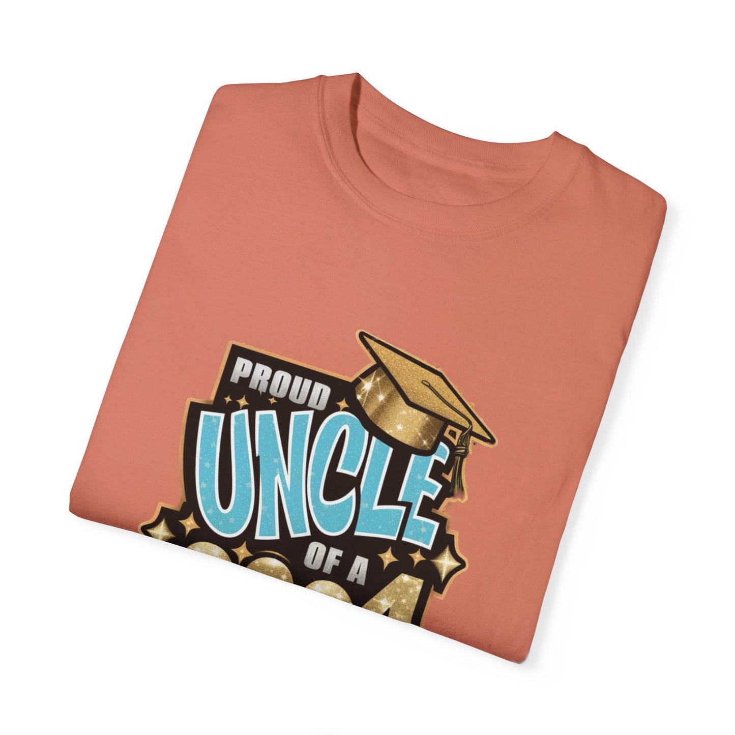 Proud Uncle of a 2024 Graduate Unisex Garment-dyed T-shirt Cotton Funny Humorous Graphic Soft Premium Unisex Men Women Terracotta T-shirt Birthday Gift-56