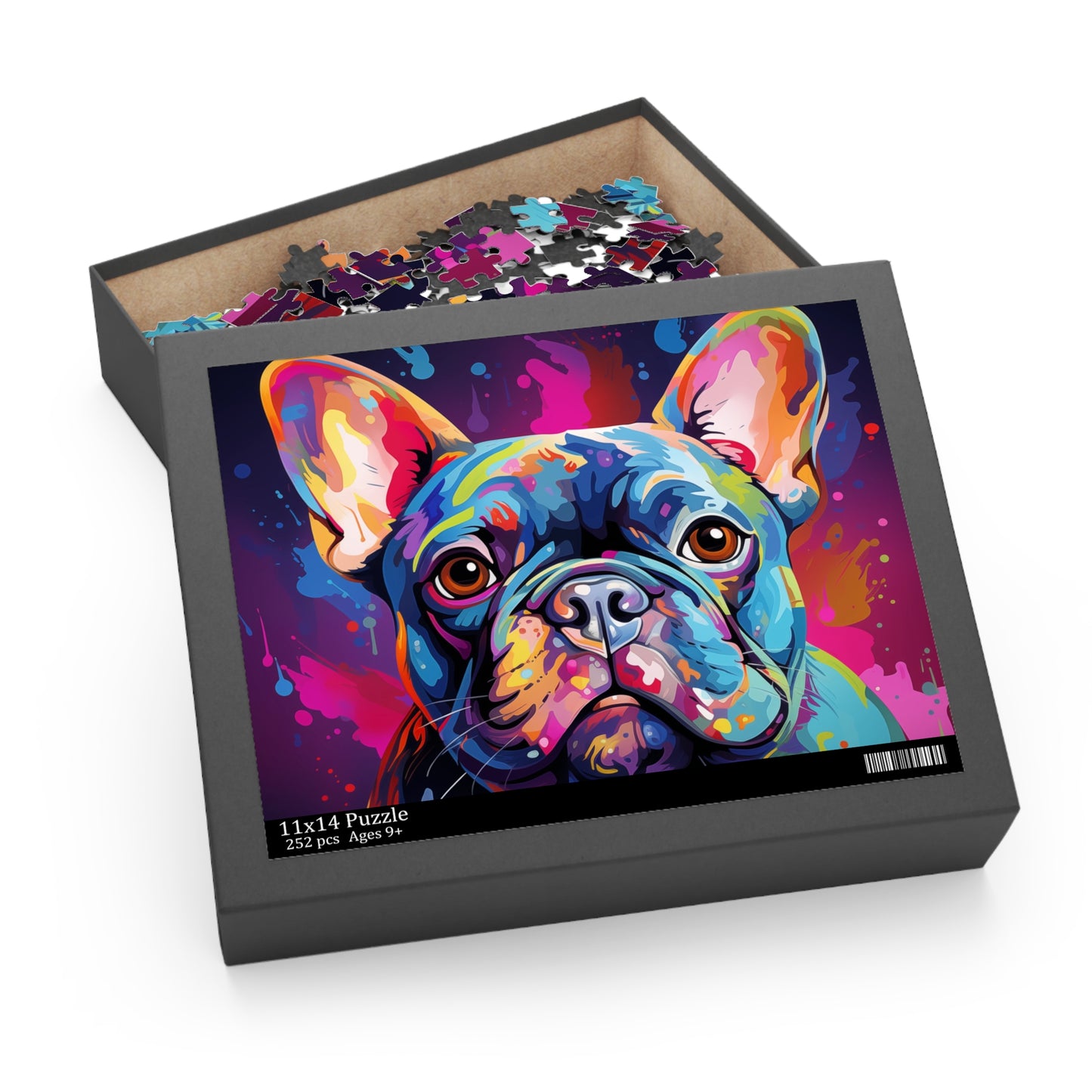 Oil Paint Watercolor Abstract Frenchie Dog Jigsaw Puzzle Adult Birthday Business Jigsaw Puzzle Gift for Him Funny Humorous Indoor Outdoor Game Gift For Her Online-8