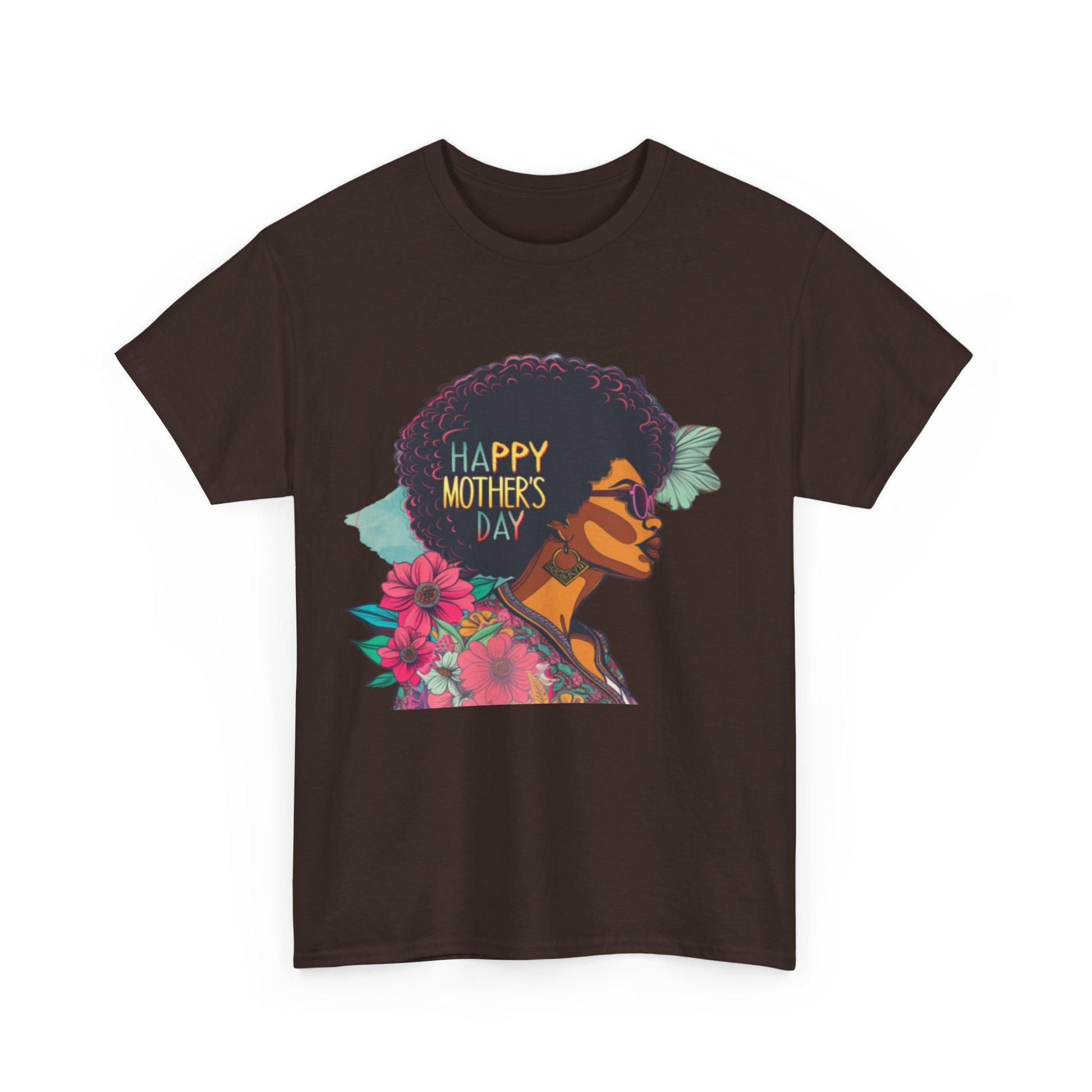 Happy Mother's Day African American Mom Graphic Unisex Heavy Cotton Tee Cotton Funny Humorous Graphic Soft Premium Unisex Men Women Dark Chocolate T-shirt Birthday Gift-21