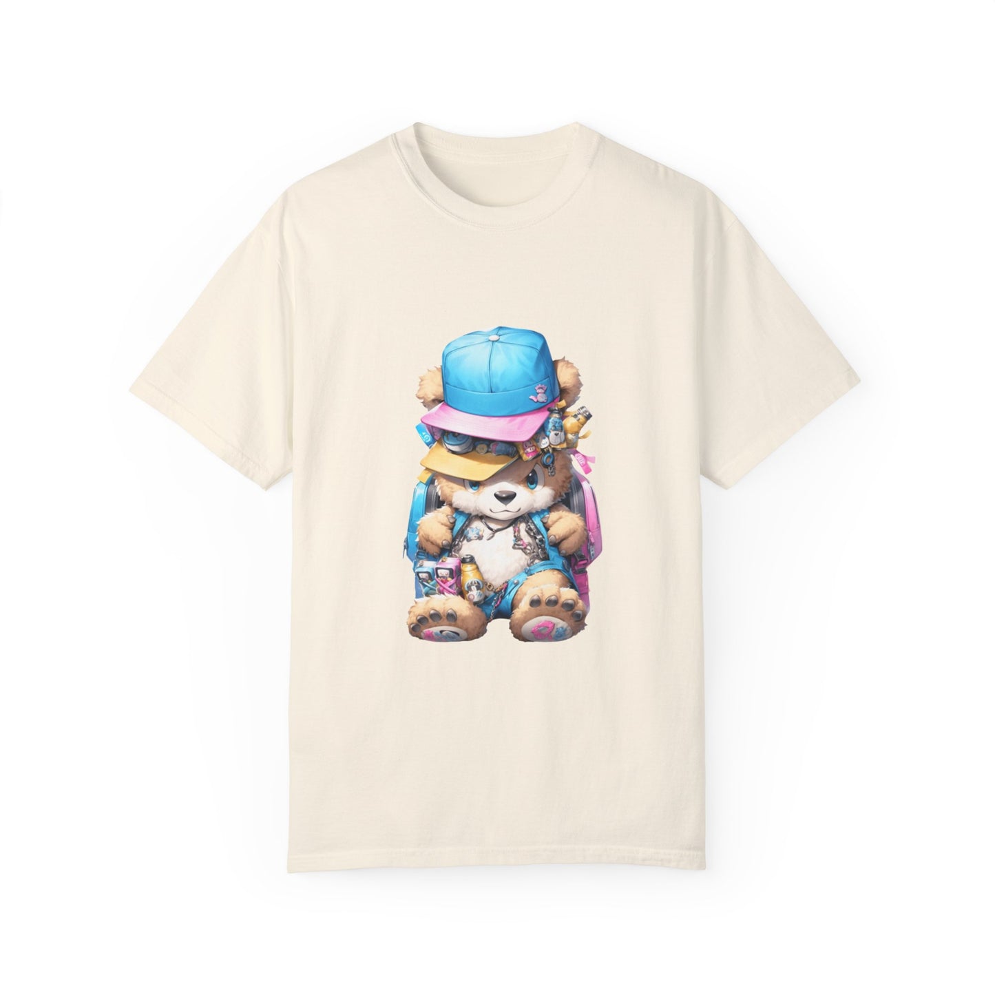 Hip Hop Teddy Bear Graphic Unisex Garment-dyed T-shirt Cotton Funny Humorous Graphic Soft Premium Unisex Men Women Ivory T-shirt Birthday Gift-10