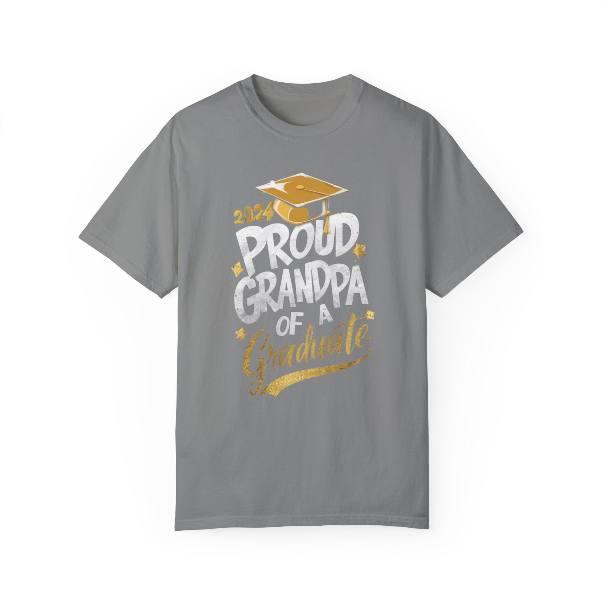 Proud Grandpa of a 2024 Graduate Unisex Garment-dyed T-shirt Cotton Funny Humorous Graphic Soft Premium Unisex Men Women Granite T-shirt Birthday Gift-4