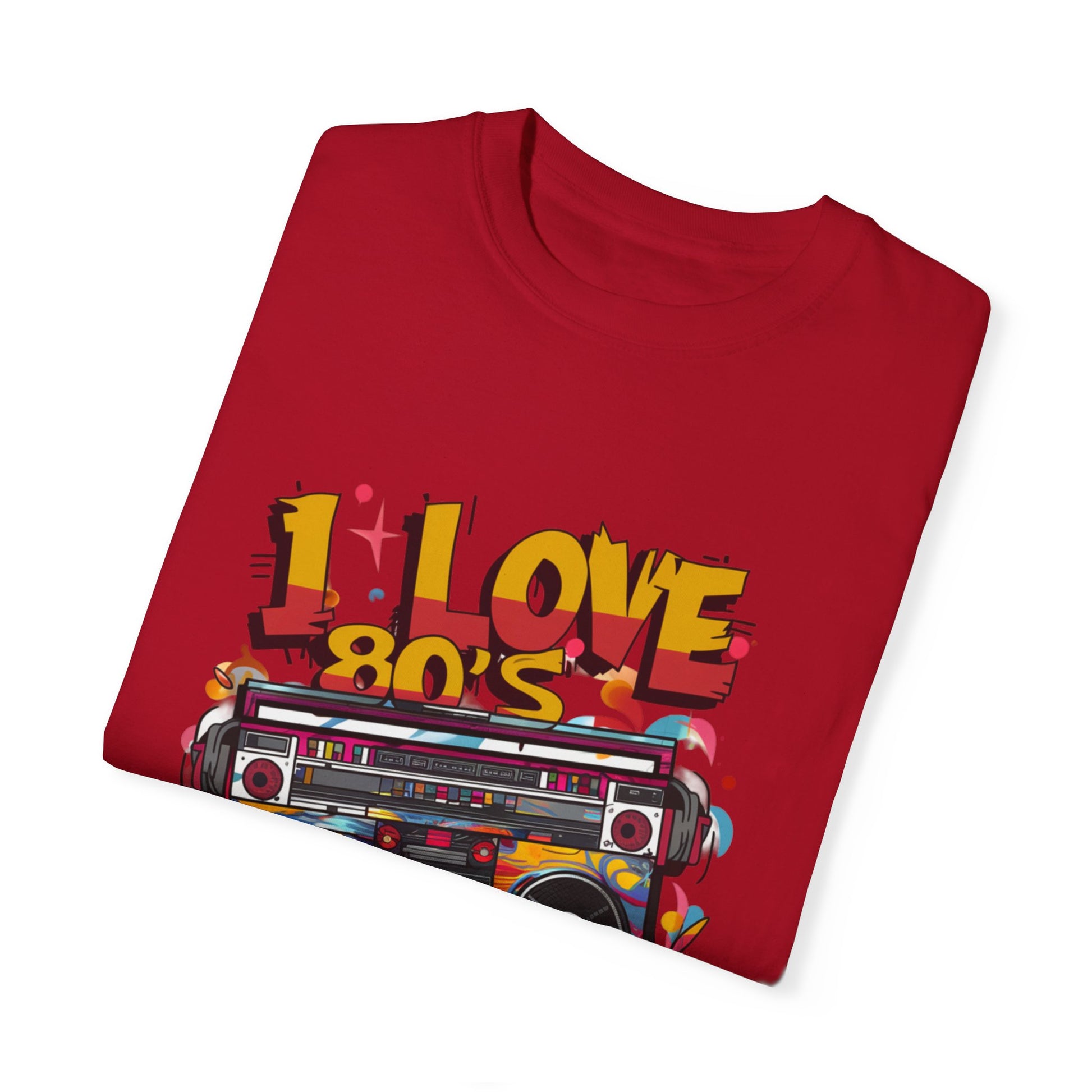 I Love 80's Hip Hop Graphic Unisex Garment-dyed T-shirt Cotton Funny Humorous Graphic Soft Premium Unisex Men Women Red T-shirt Birthday Gift-20