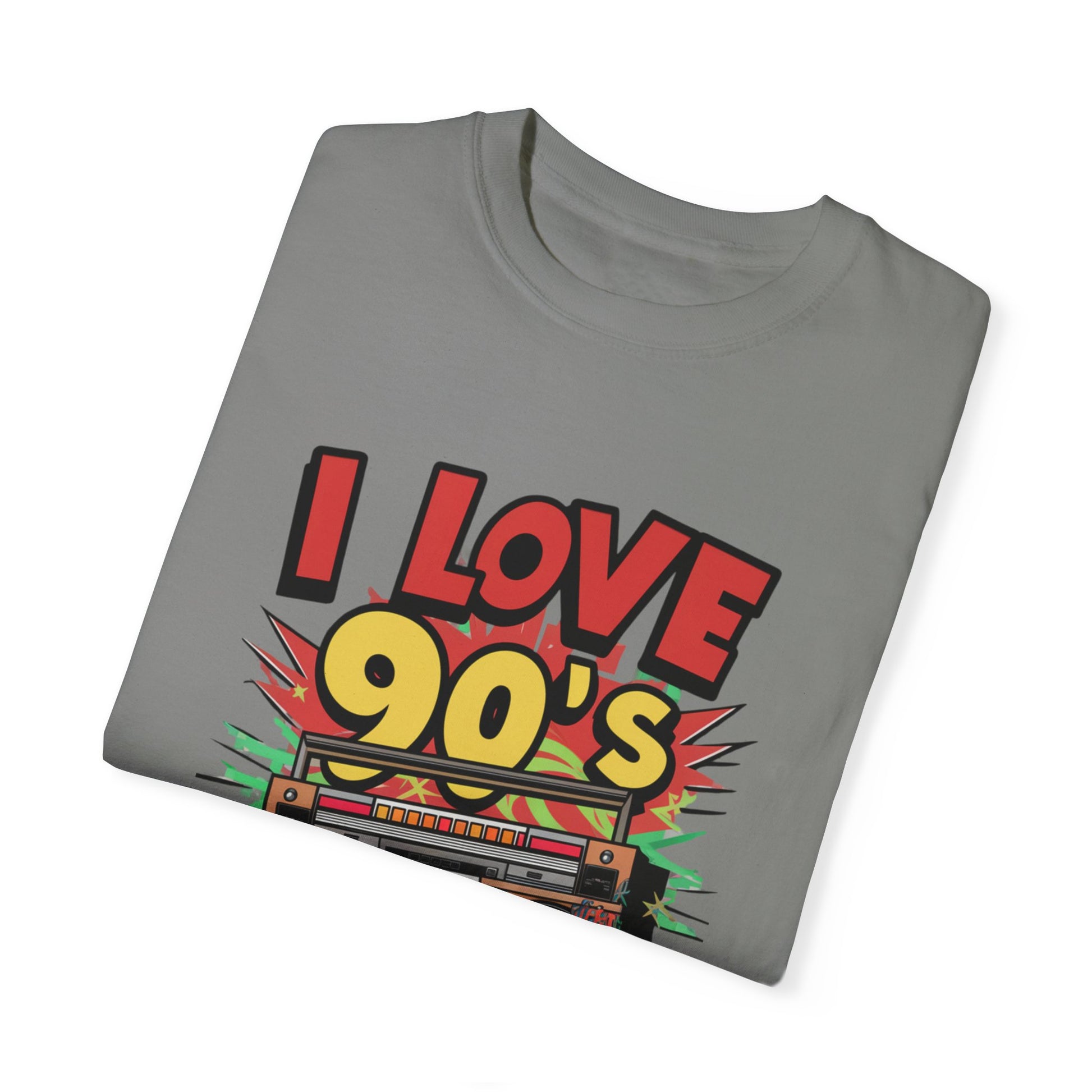 I Love 90's Hip Hop Graphic Unisex Garment-dyed T-shirt Cotton Funny Humorous Graphic Soft Premium Unisex Men Women Granite T-shirt Birthday Gift-26