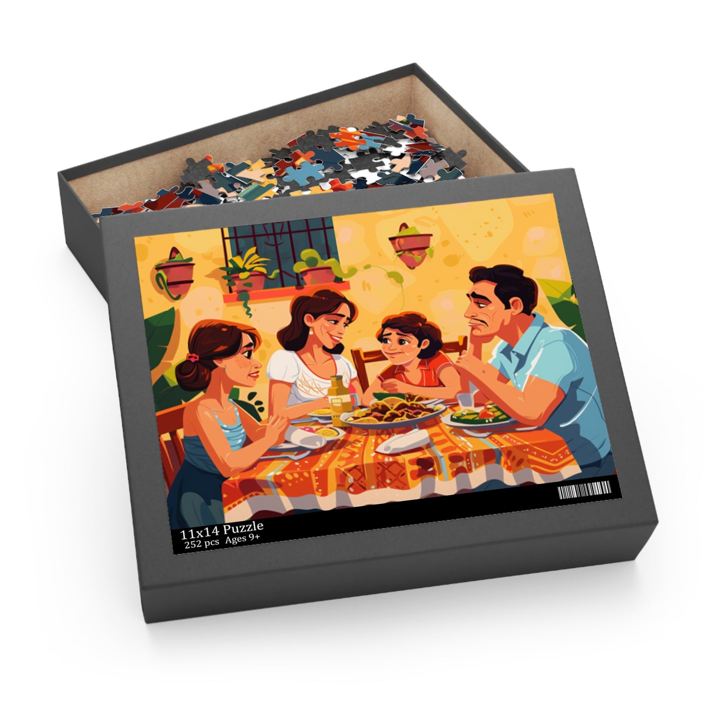 Mexican Art Family Sitting Retro Jigsaw Puzzle Adult Birthday Business Jigsaw Puzzle Gift for Him Funny Humorous Indoor Outdoor Game Gift For Her Online-8