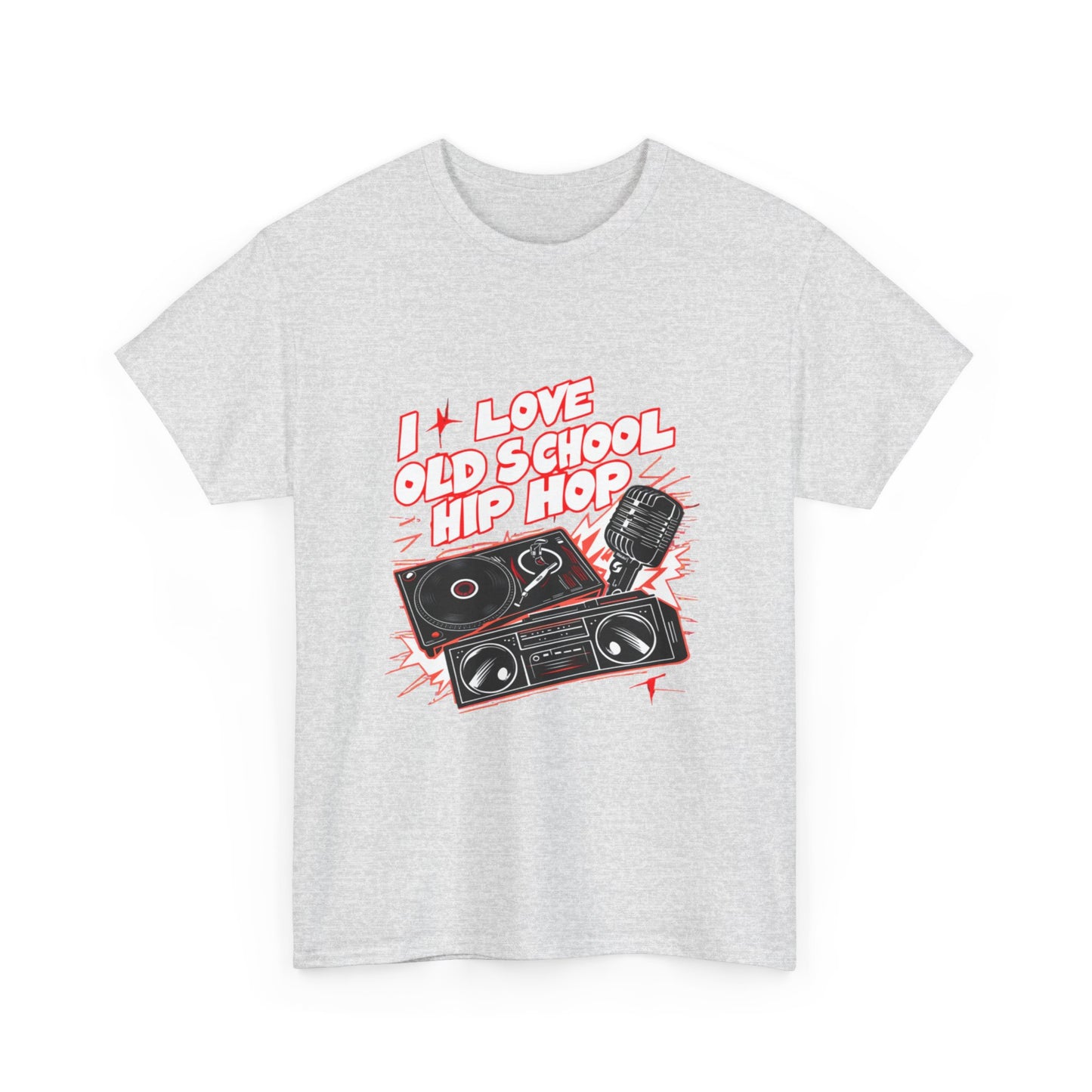 I Love Old School Hip Hop Urban Graphic Unisex Heavy Cotton Tee Cotton Funny Humorous Graphic Soft Premium Unisex Men Women Ash T-shirt Birthday Gift-51