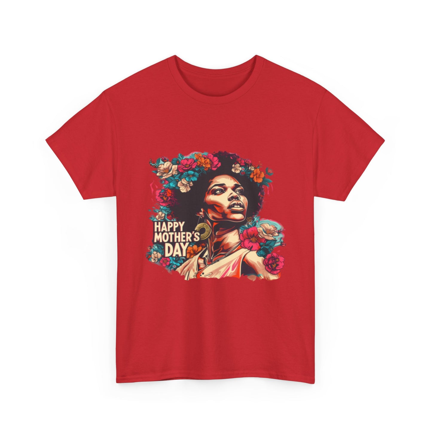 Happy Mother's Day African American Mom Graphic Unisex Heavy Cotton Tee Cotton Funny Humorous Graphic Soft Premium Unisex Men Women Red T-shirt Birthday Gift-33