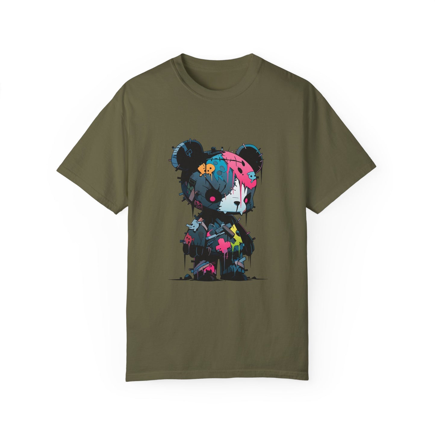 Hip Hop Teddy Bear Graphic Unisex Garment-dyed T-shirt Cotton Funny Humorous Graphic Soft Premium Unisex Men Women Sage T-shirt Birthday Gift-13