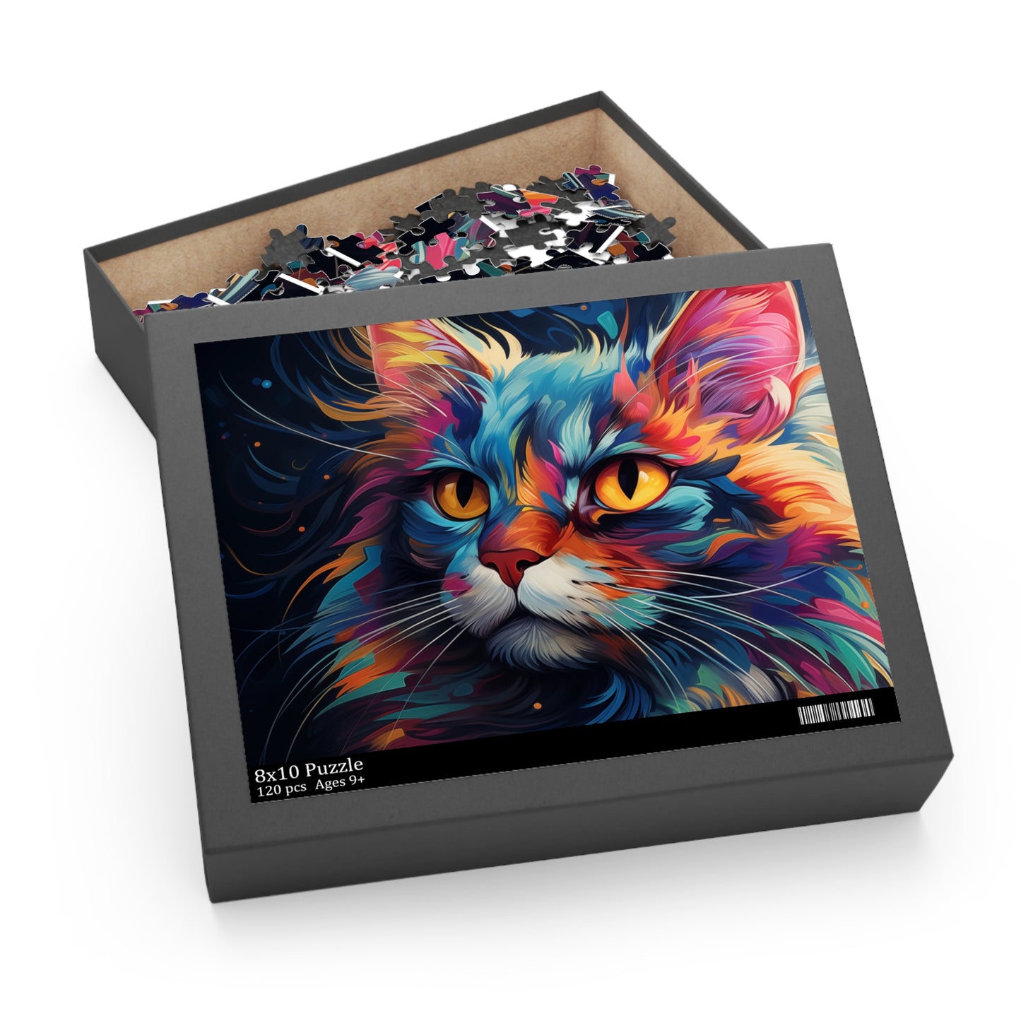 Watercolor Abstract Cat Jigsaw Puzzle for Boys, Girls, Kids Adult Birthday Business Jigsaw Puzzle Gift for Him Funny Humorous Indoor Outdoor Game Gift For Her Online-6