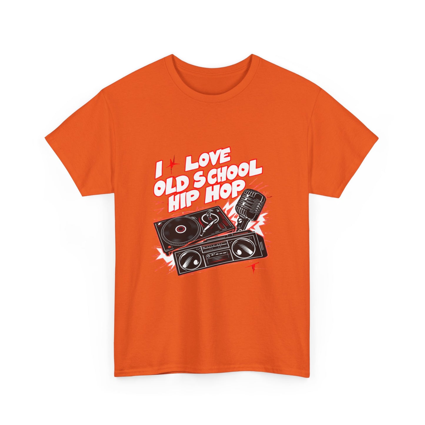 I Love Old School Hip Hop Urban Graphic Unisex Heavy Cotton Tee Cotton Funny Humorous Graphic Soft Premium Unisex Men Women Orange T-shirt Birthday Gift-30