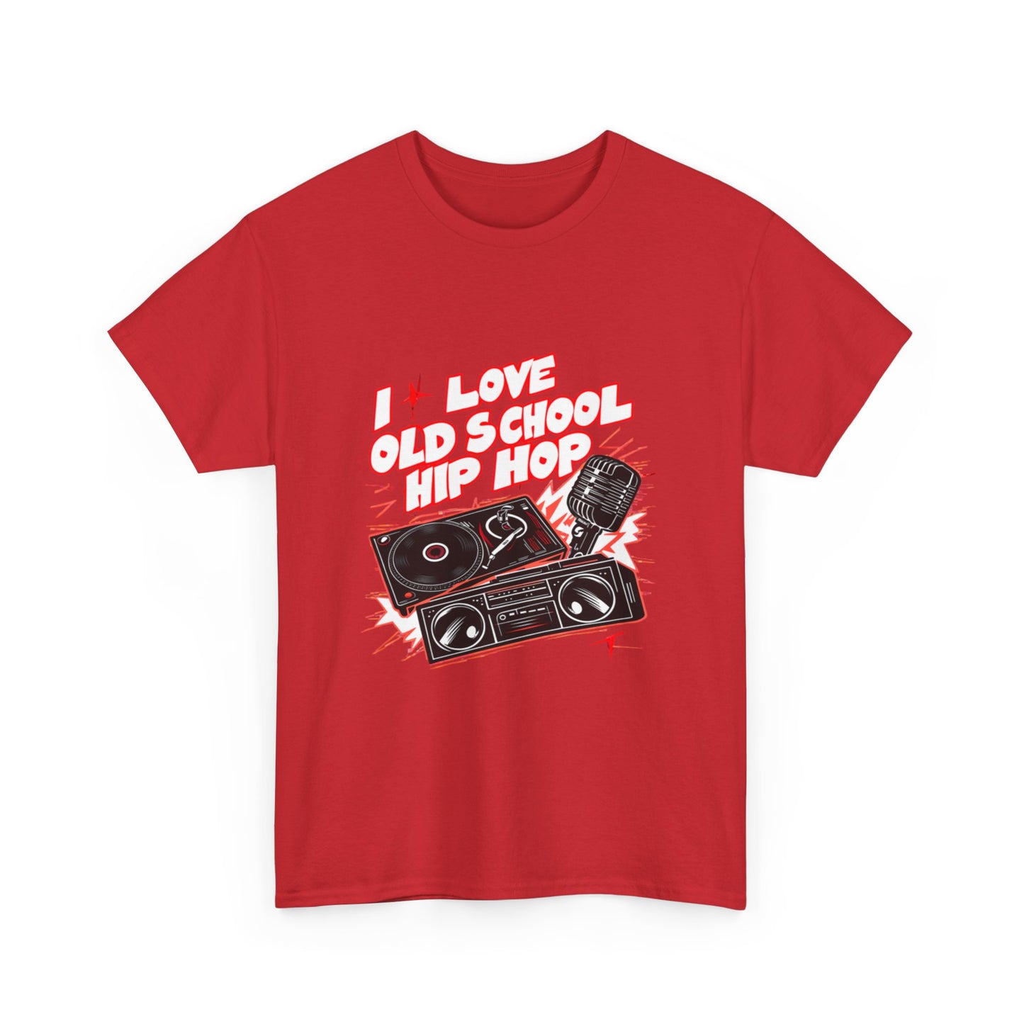 I Love Old School Hip Hop Urban Graphic Unisex Heavy Cotton Tee Cotton Funny Humorous Graphic Soft Premium Unisex Men Women Red T-shirt Birthday Gift-33