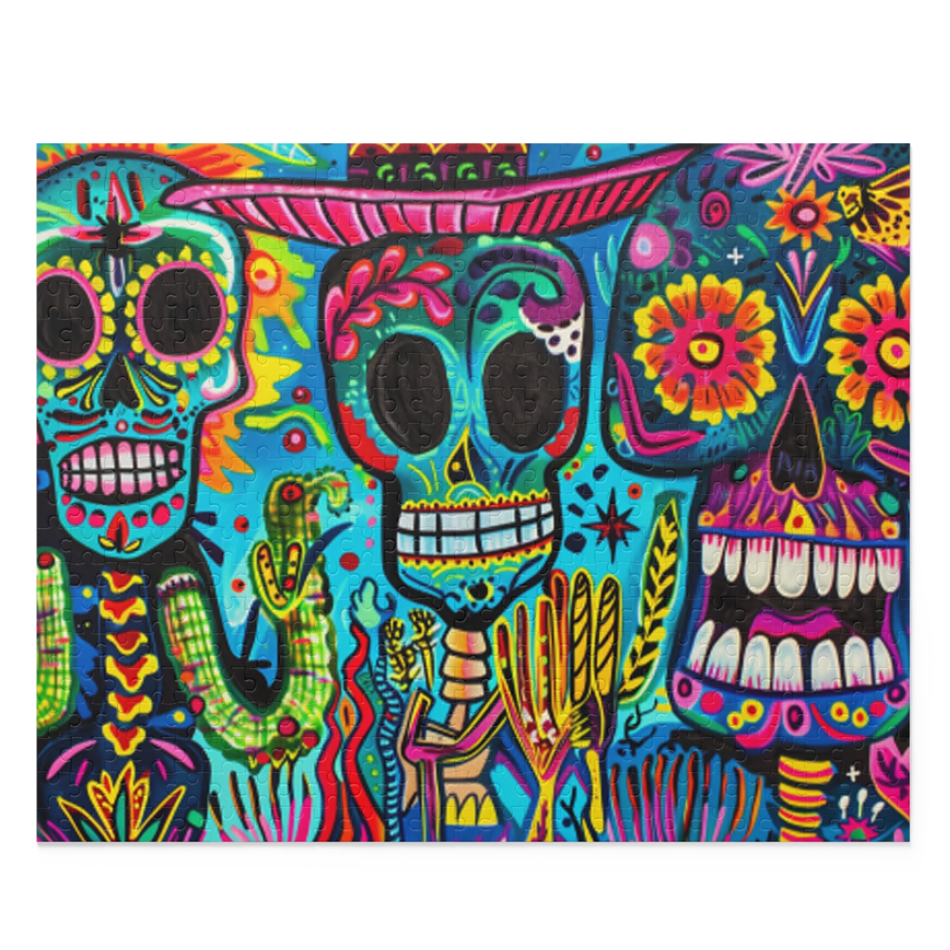 Mexican Art Day of the Dead Día de Muertos Jigsaw Puzzle Adult Birthday Business Jigsaw Puzzle Gift for Him Funny Humorous Indoor Outdoor Game Gift For Her Online-1