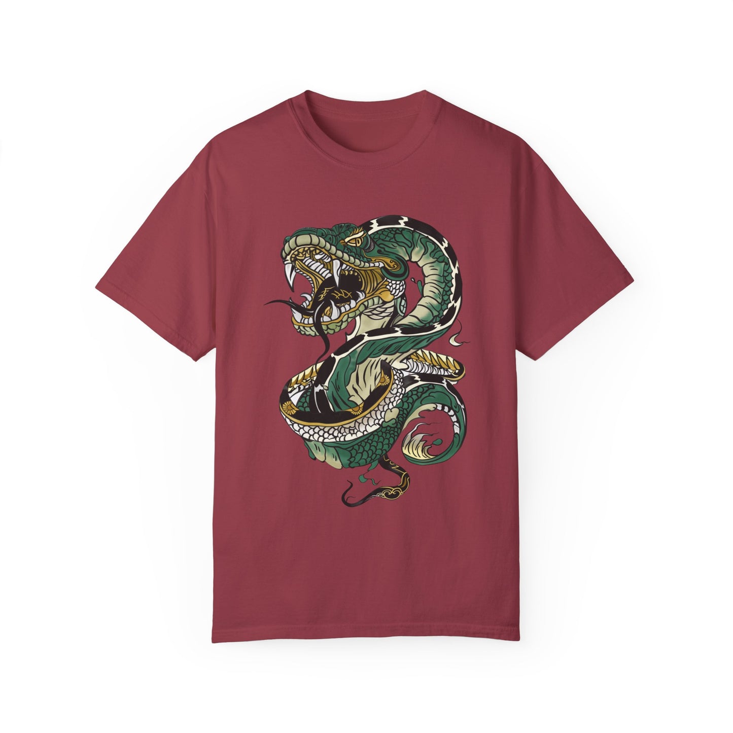 Irezumi Art King Cobra Snake Japanese Tattoo Style Graphic Unisex Garment-dyed T-shirt Cotton Funny Humorous Graphic Soft Premium Unisex Men Women Chili T-shirt Birthday Gift-7