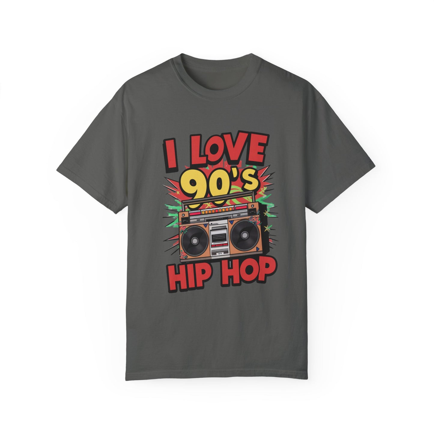 I Love 90's Hip Hop Graphic Unisex Garment-dyed T-shirt Cotton Funny Humorous Graphic Soft Premium Unisex Men Women Pepper T-shirt Birthday Gift-12