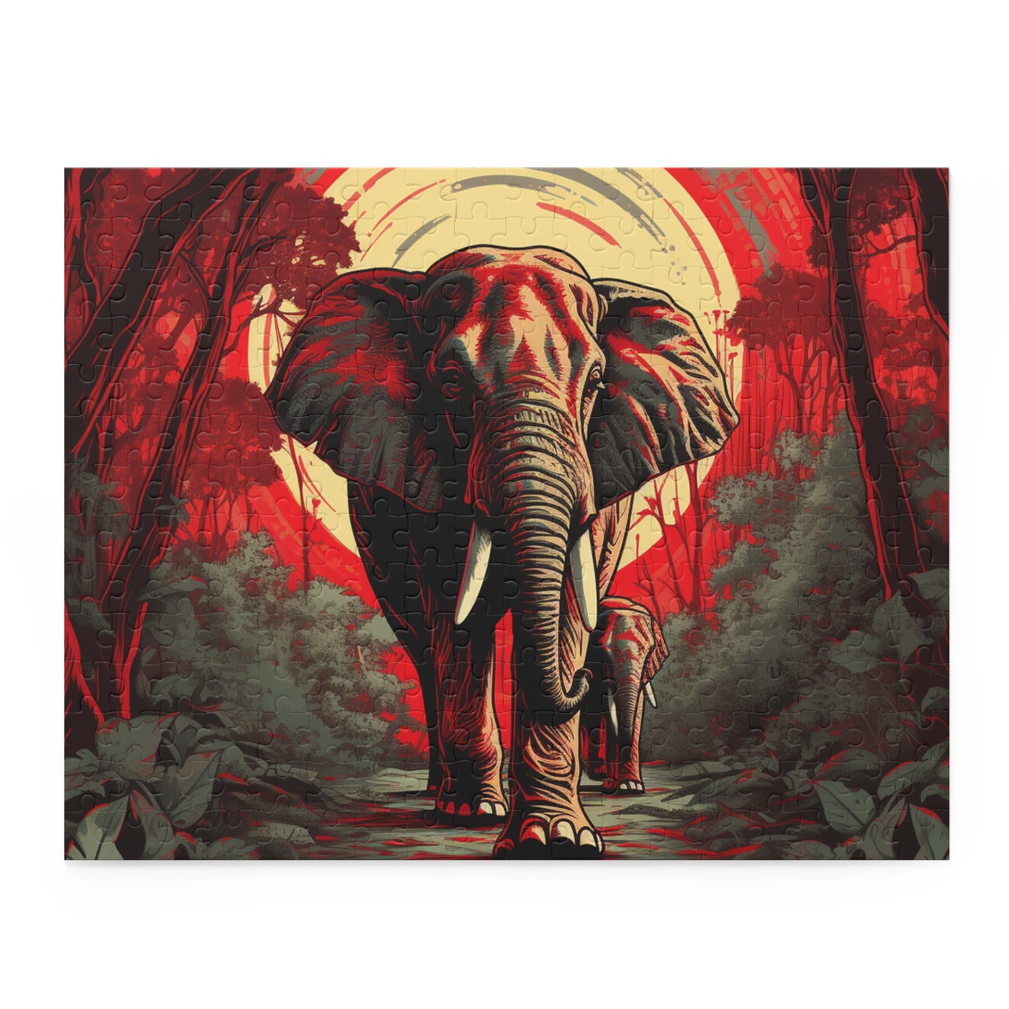 Abstract Elephant Oil Paint Trippy Vibrant Jigsaw Puzzle for Boys, Girls, Kids Adult Birthday Business Jigsaw Puzzle Gift for Him Funny Humorous Indoor Outdoor Game Gift For Her Online-3