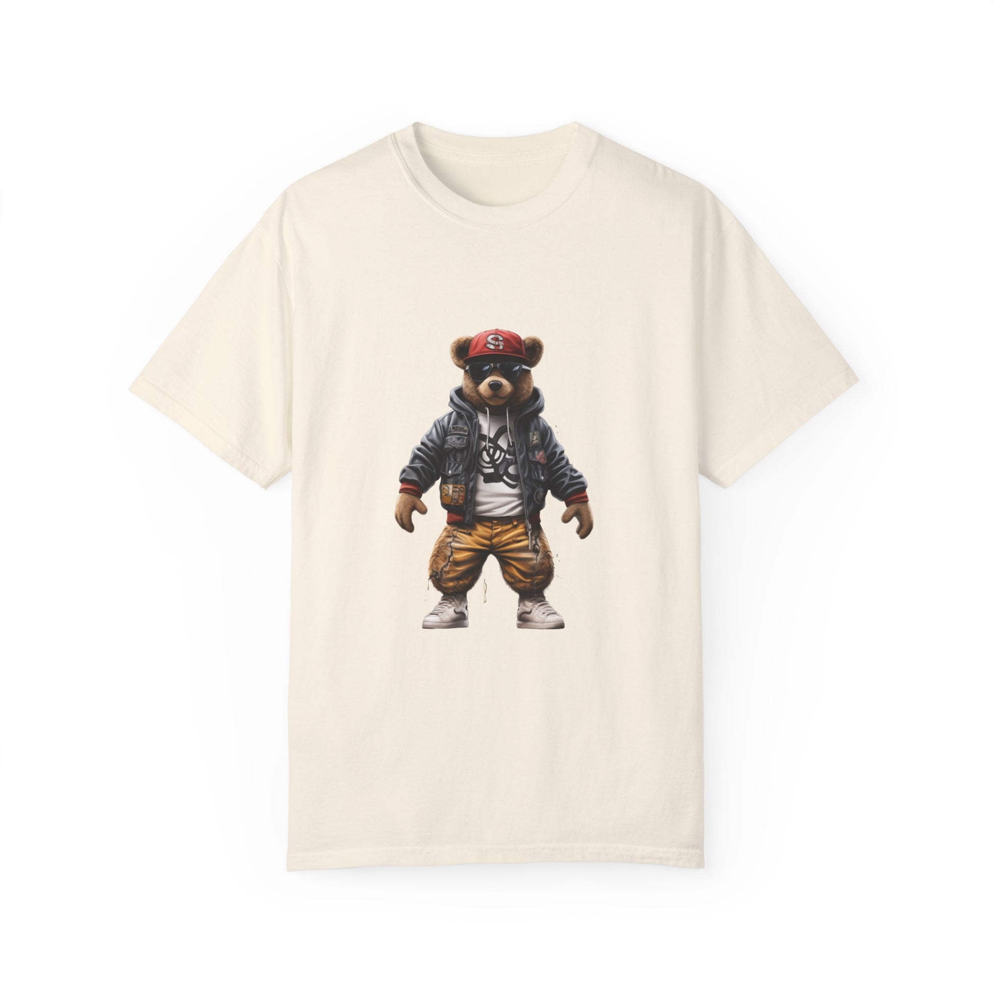 Hip Hop Teddy Bear Graphic Unisex Garment-dyed T-shirt Cotton Funny Humorous Graphic Soft Premium Unisex Men Women Ivory T-shirt Birthday Gift-10