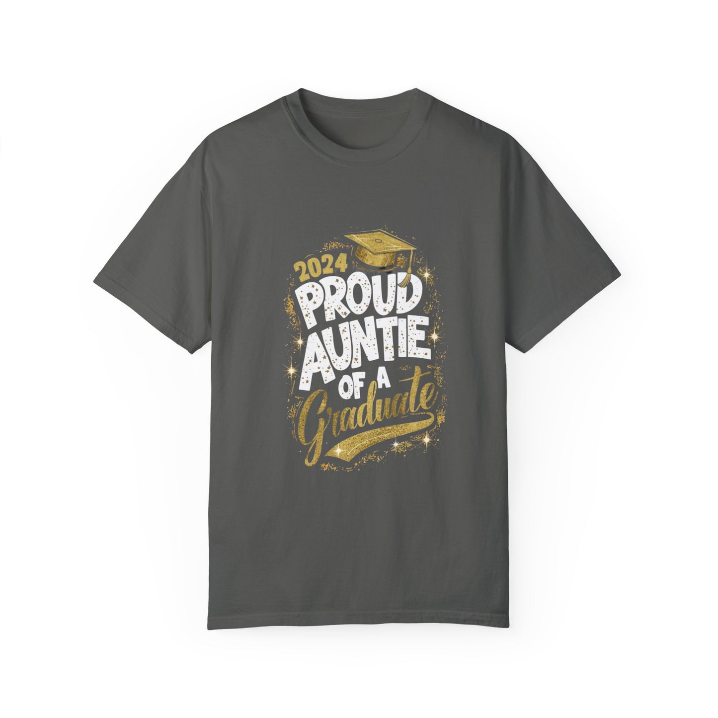 Proud Auntie of a 2024 Graduate Unisex Garment-dyed T-shirt Cotton Funny Humorous Graphic Soft Premium Unisex Men Women Pepper T-shirt Birthday Gift-12