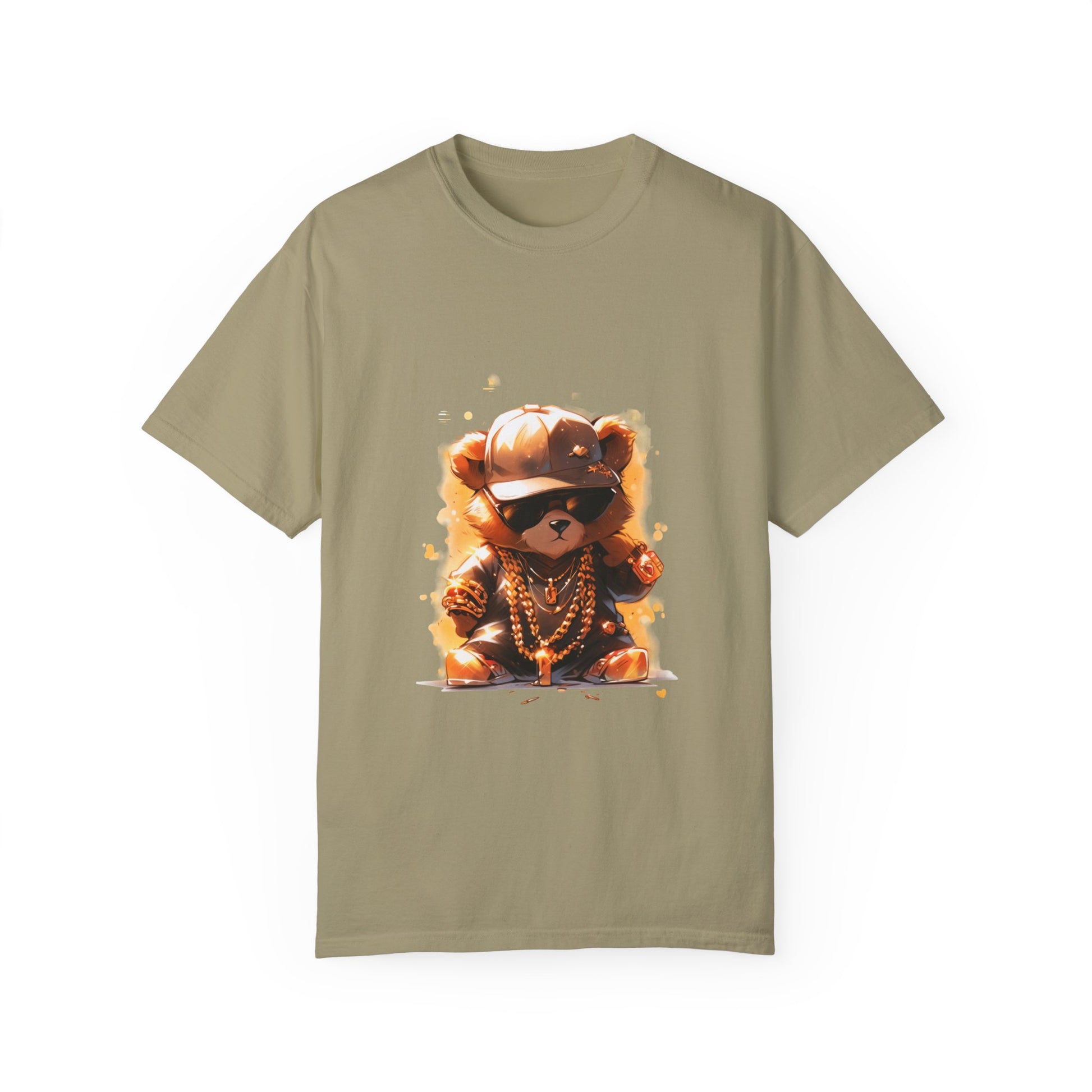 Hip Hop Teddy Bear Graphic Unisex Garment-dyed T-shirt Cotton Funny Humorous Graphic Soft Premium Unisex Men Women Khaki T-shirt Birthday Gift-11