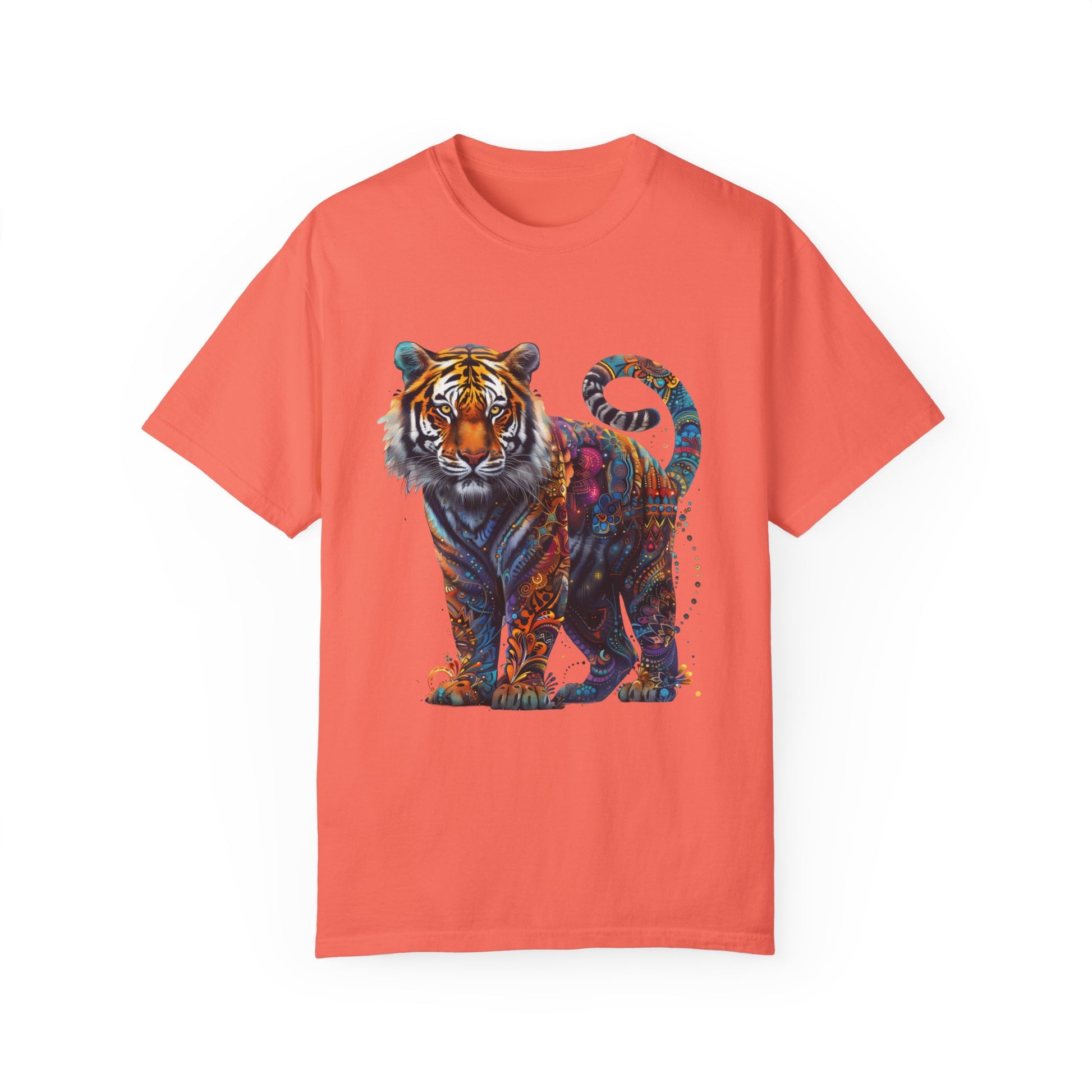 Lion Head Cool Graphic Design Novelty Unisex Garment-dyed T-shirt Cotton Funny Humorous Graphic Soft Premium Unisex Men Women Bright Salmon T-shirt Birthday Gift-6