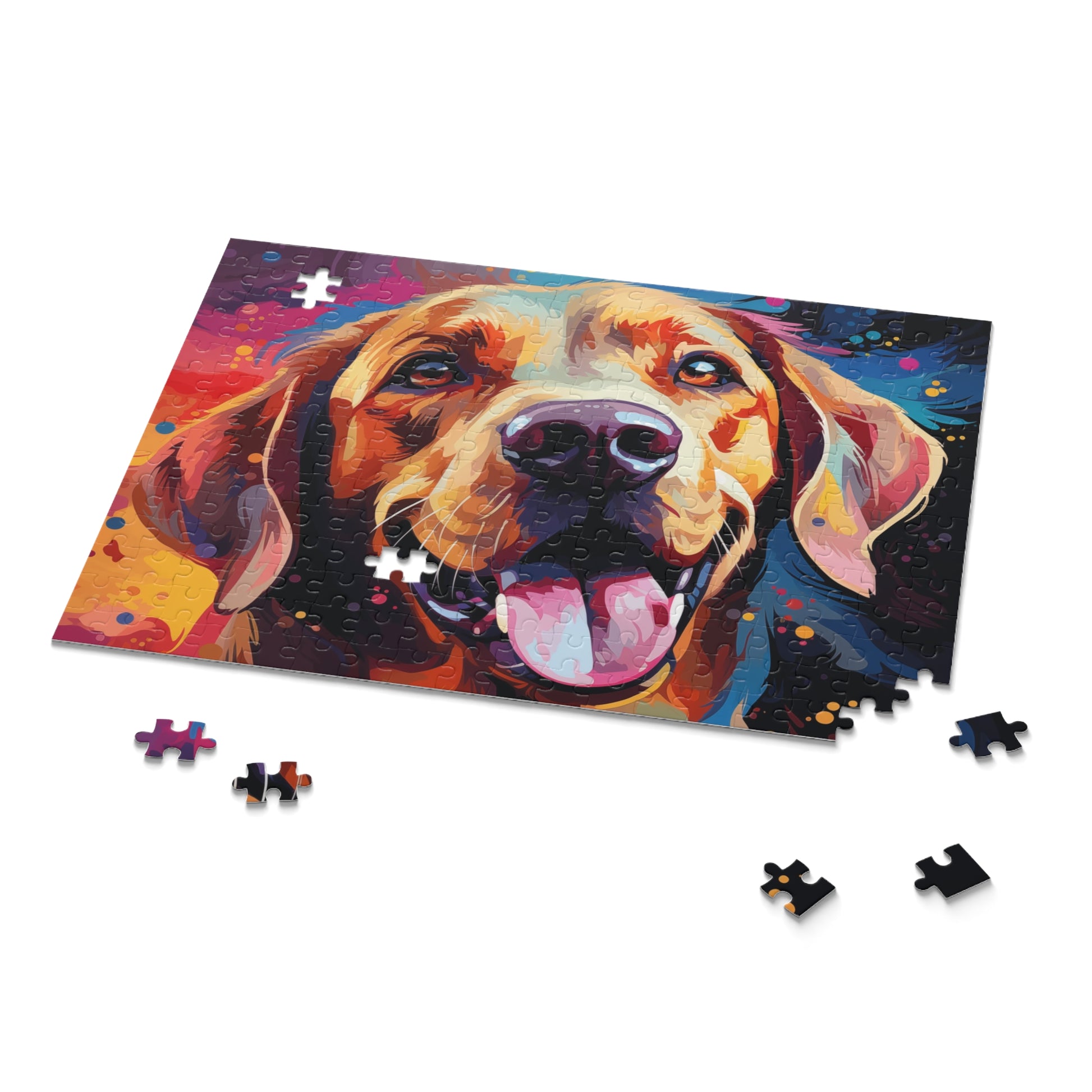 Labrador Dog Watercolor Abstract Vibrant Jigsaw Puzzle for Girls, Boys, Kids Adult Birthday Business Jigsaw Puzzle Gift for Him Funny Humorous Indoor Outdoor Game Gift For Her Online-9