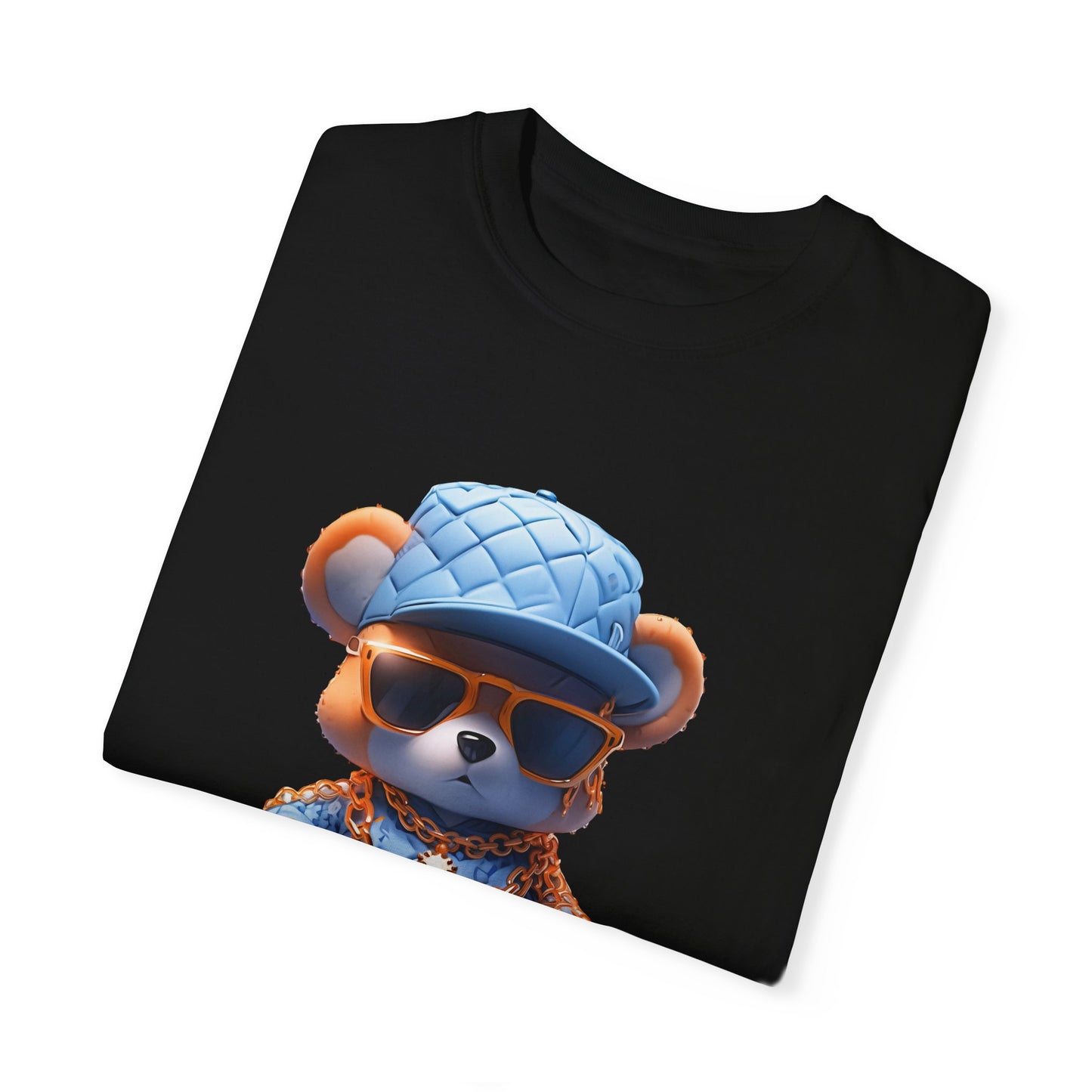 Hip Hop Teddy Bear Graphic Unisex Garment-dyed T-shirt Cotton Funny Humorous Graphic Soft Premium Unisex Men Women Black T-shirt Birthday Gift-17