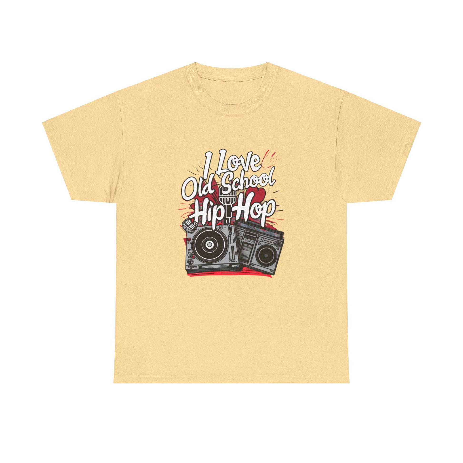 I Love Old School Hip Hop Urban Graphic Unisex Heavy Cotton Tee Cotton Funny Humorous Graphic Soft Premium Unisex Men Women Yellow Haze T-shirt Birthday Gift-11