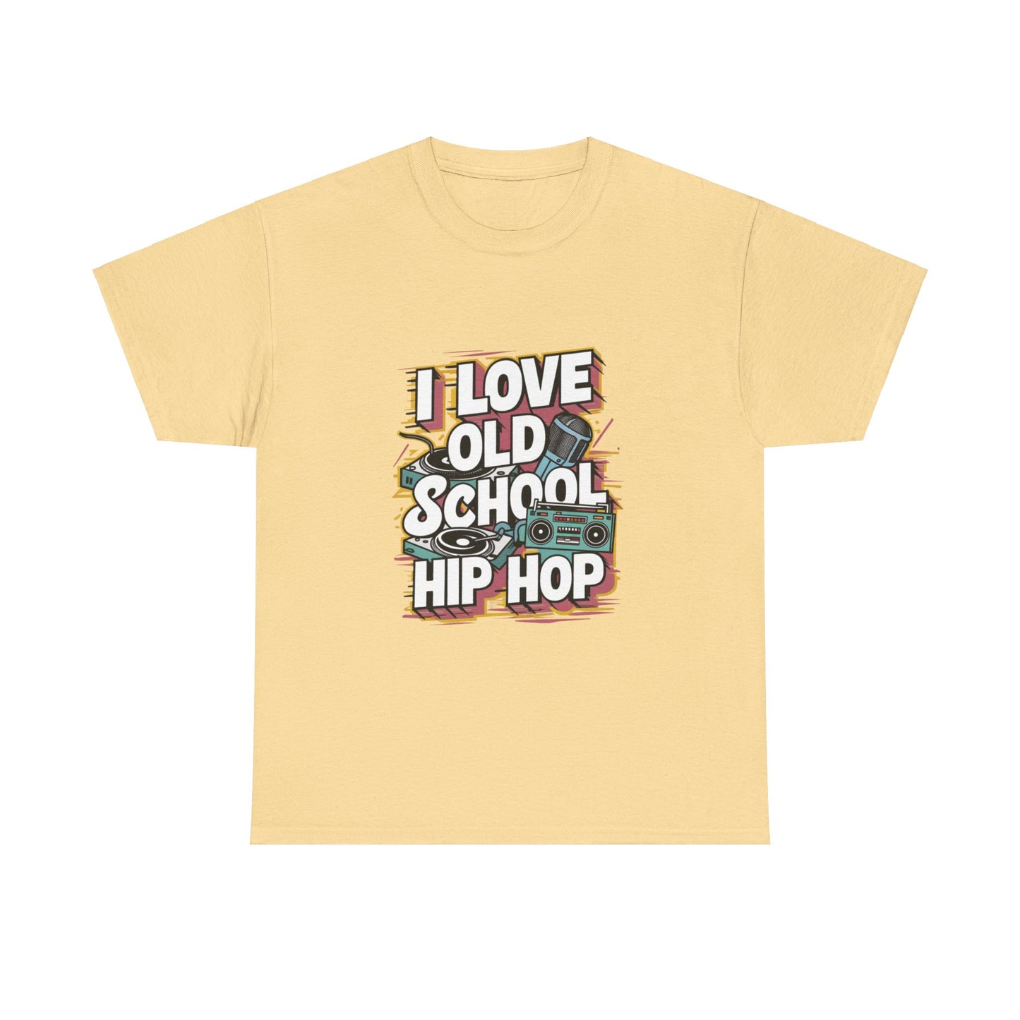 I Love Old School Hip Hop Urban Graphic Unisex Heavy Cotton Tee Cotton Funny Humorous Graphic Soft Premium Unisex Men Women Yellow Haze T-shirt Birthday Gift-11