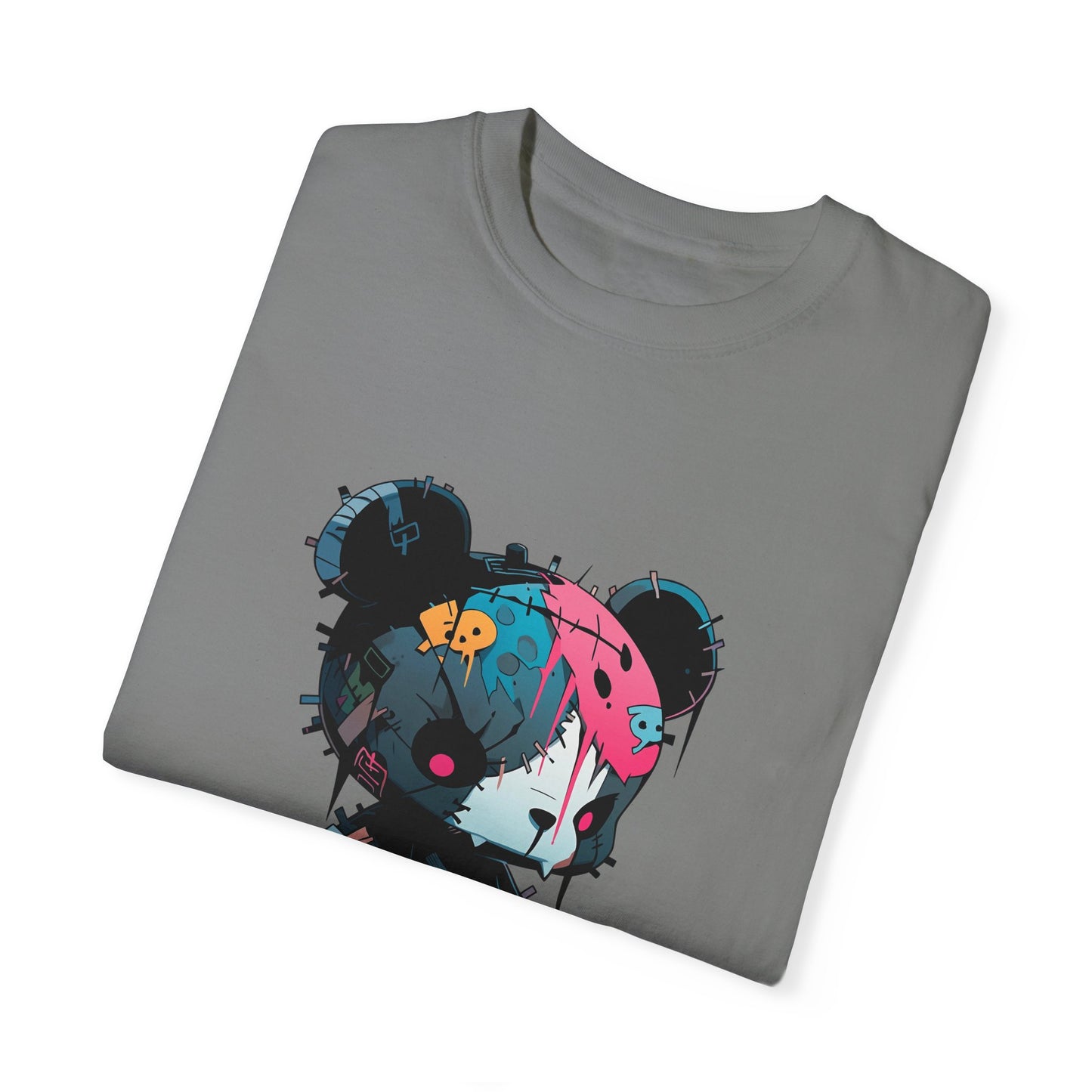 Hip Hop Teddy Bear Graphic Unisex Garment-dyed T-shirt Cotton Funny Humorous Graphic Soft Premium Unisex Men Women Grey T-shirt Birthday Gift-41