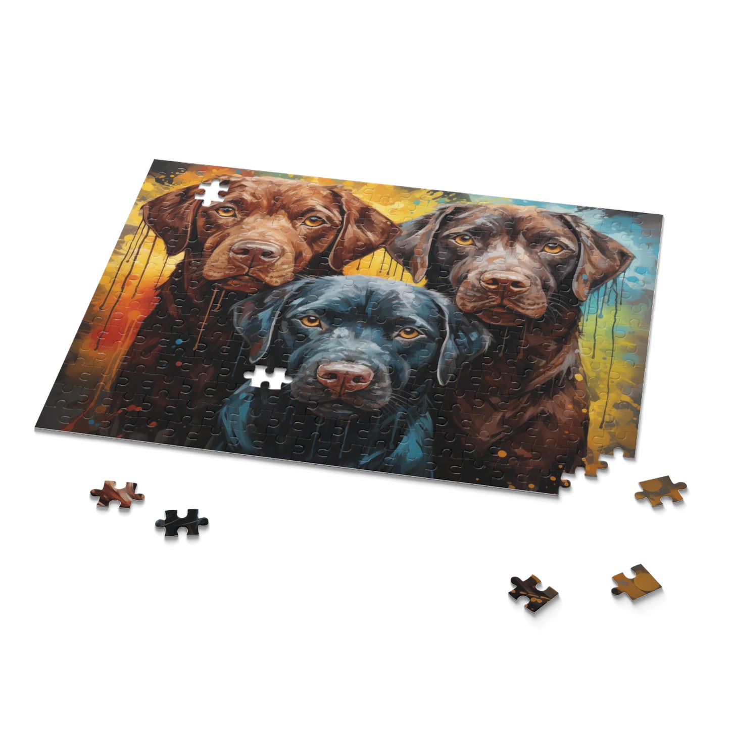 Labrador Abstract Watercolor Vibrant Jigsaw Dog Puzzle Adult Birthday Business Jigsaw Puzzle Gift for Him Funny Humorous Indoor Outdoor Game Gift For Her Online-9