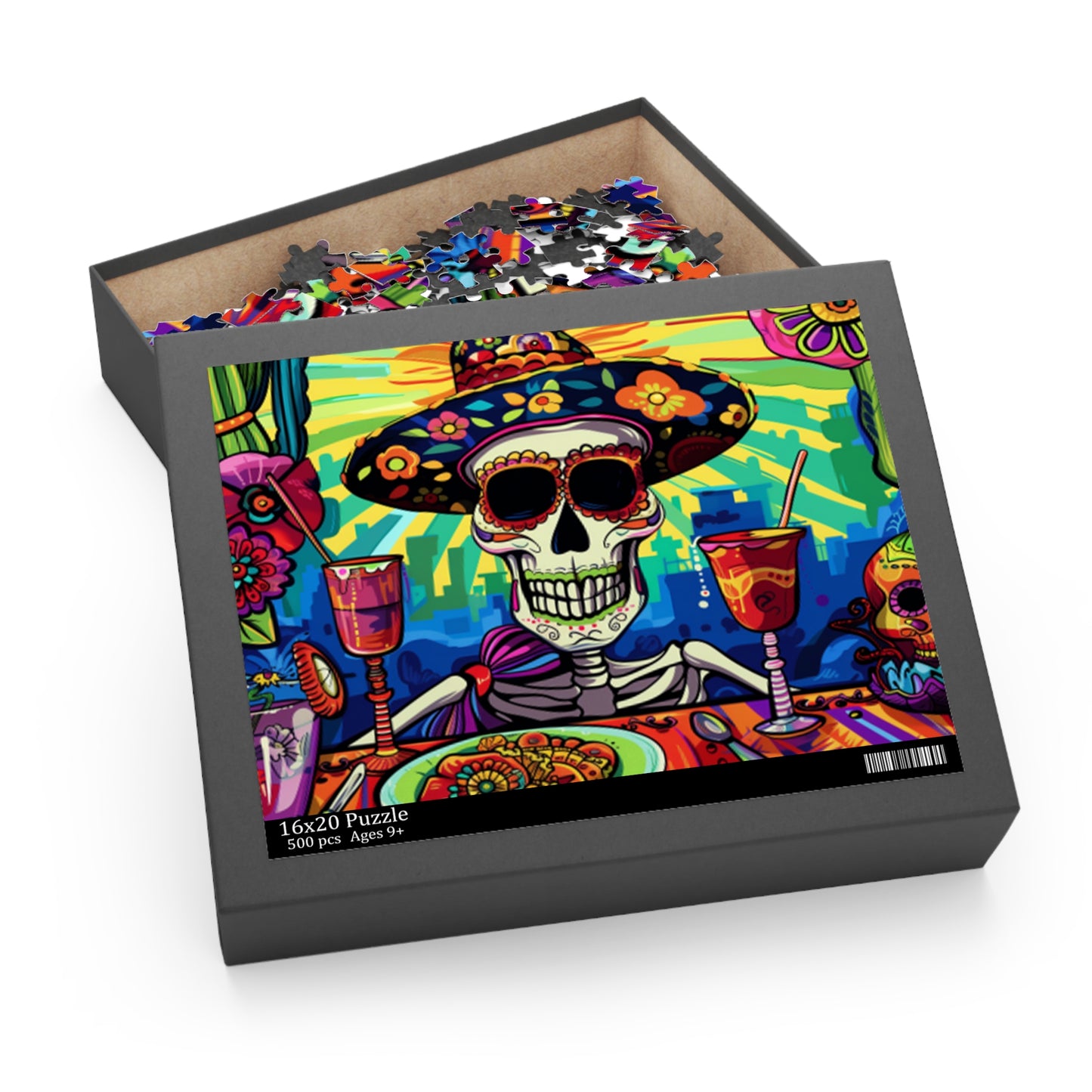 Mexican Art Day of the Dead Día de Muertos Jigsaw Puzzle Adult Birthday Business Jigsaw Puzzle Gift for Him Funny Humorous Indoor Outdoor Game Gift For Her Online-4