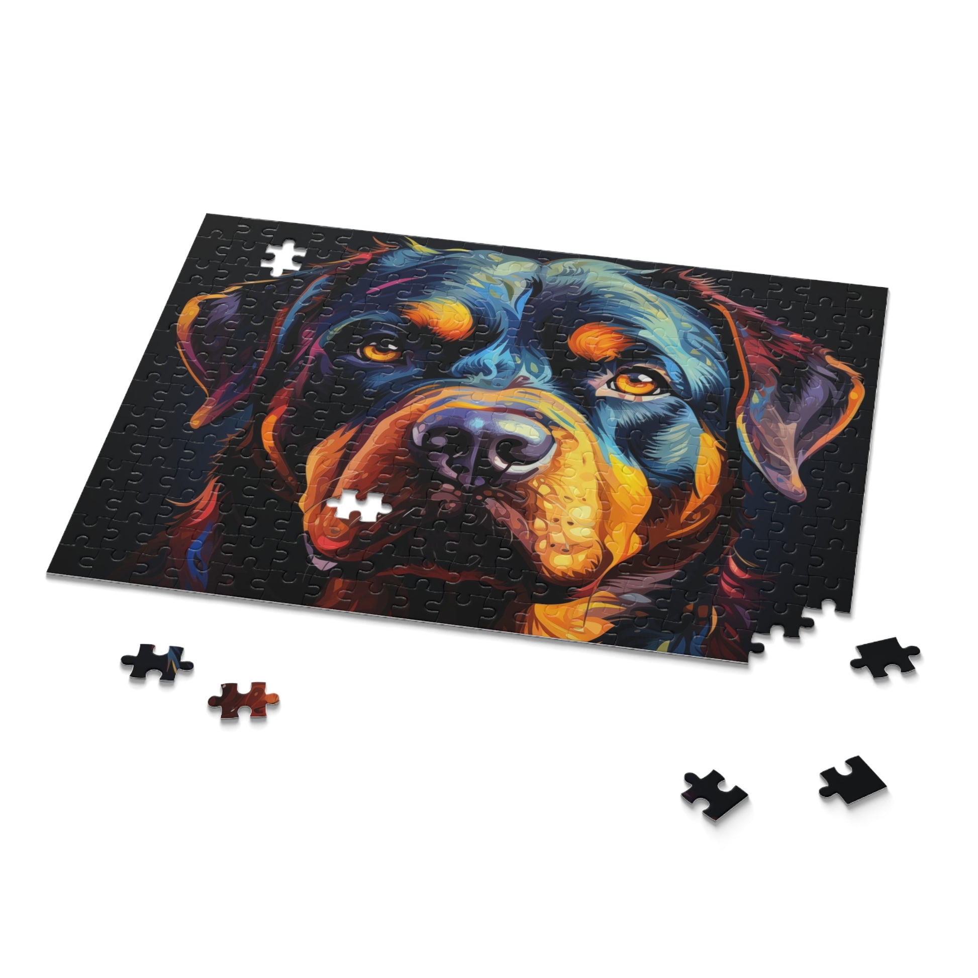 Watercolor Rottweiler Dog Jigsaw Puzzle for Boys, Girls, Kids Adult Birthday Business Jigsaw Puzzle Gift for Him Funny Humorous Indoor Outdoor Game Gift For Her Online-9
