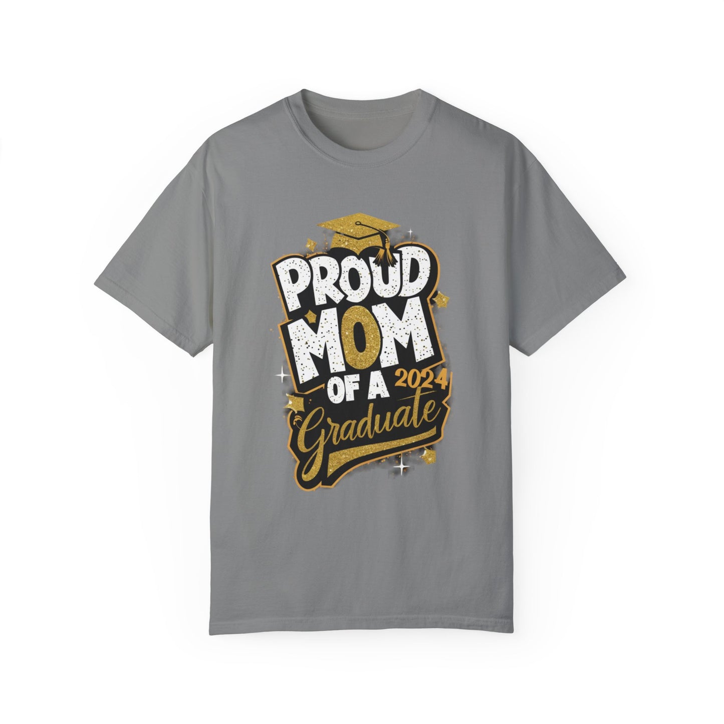 Proud Mom of a 2024 Graduate Unisex Garment-dyed T-shirt Cotton Funny Humorous Graphic Soft Premium Unisex Men Women Granite T-shirt Birthday Gift-4
