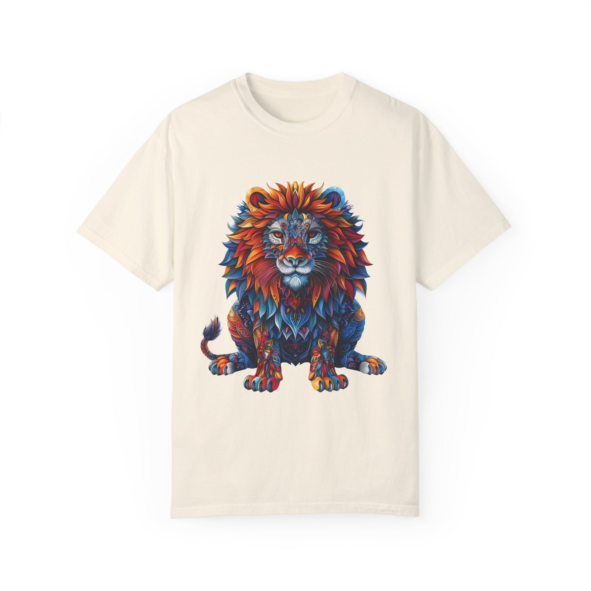 Lion Head Cool Graphic Design Novelty Unisex Garment-dyed T-shirt Cotton Funny Humorous Graphic Soft Premium Unisex Men Women Ivory T-shirt Birthday Gift-10