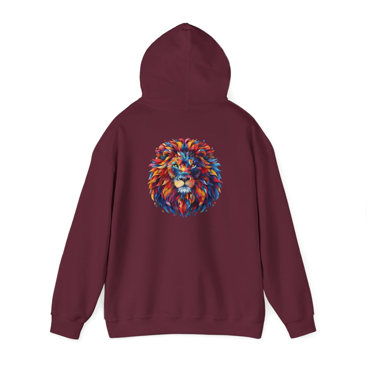 Lion Head Graphic Unisex Heavy Blend™ Hooded Sweatshirt Cotton Funny Humorous Graphic Soft Premium Unisex Men Women Maroon Hooded Sweatshirt Birthday Gift-21