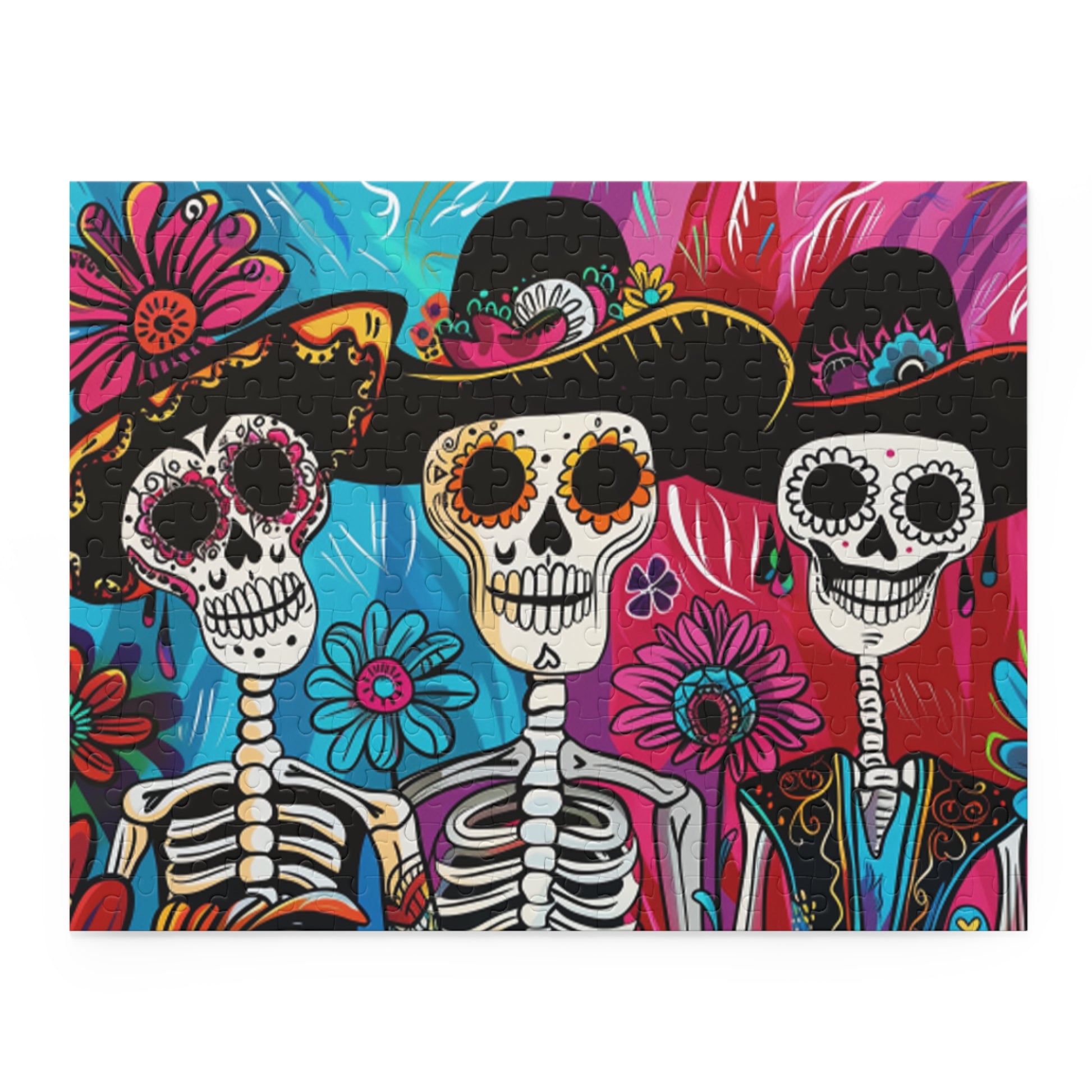 Mexican Art Day of the Dead Día de Muertos Jigsaw Puzzle Adult Birthday Business Jigsaw Puzzle Gift for Him Funny Humorous Indoor Outdoor Game Gift For Her Online-3