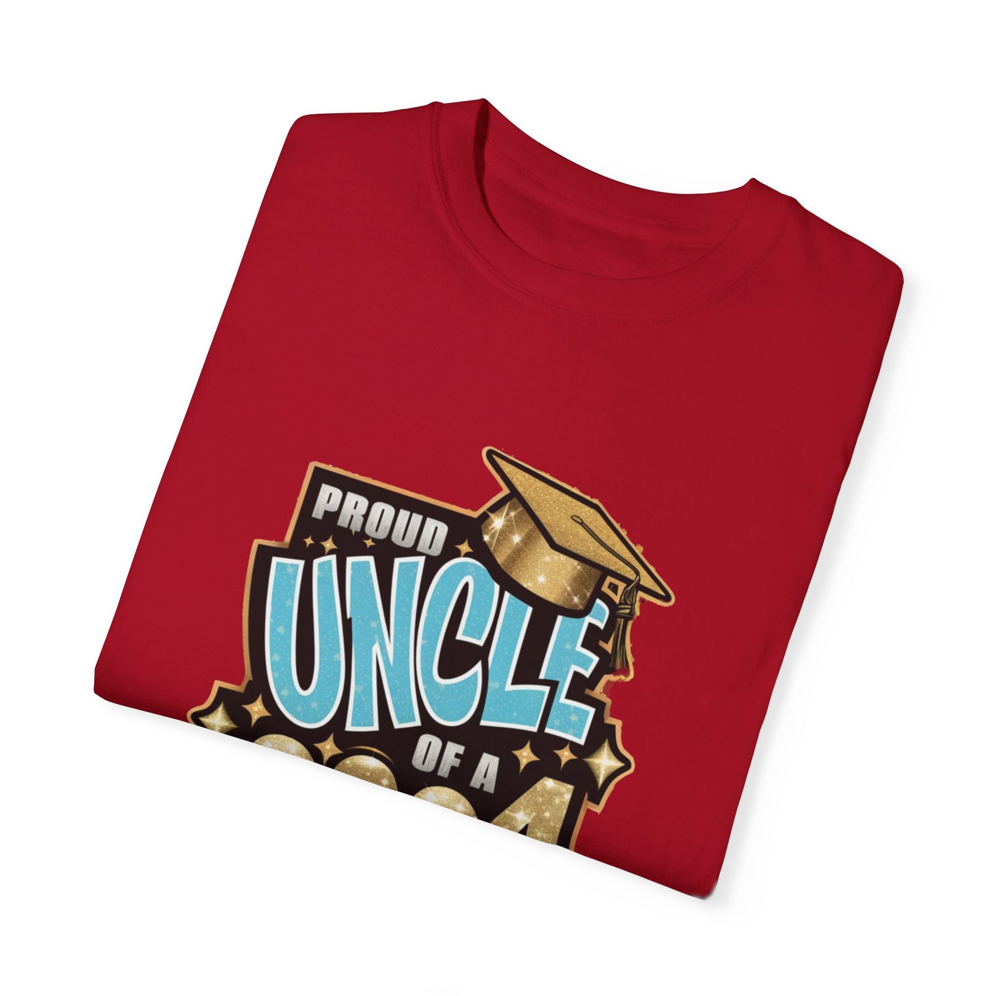 Proud Uncle of a 2024 Graduate Unisex Garment-dyed T-shirt Cotton Funny Humorous Graphic Soft Premium Unisex Men Women Red T-shirt Birthday Gift-20