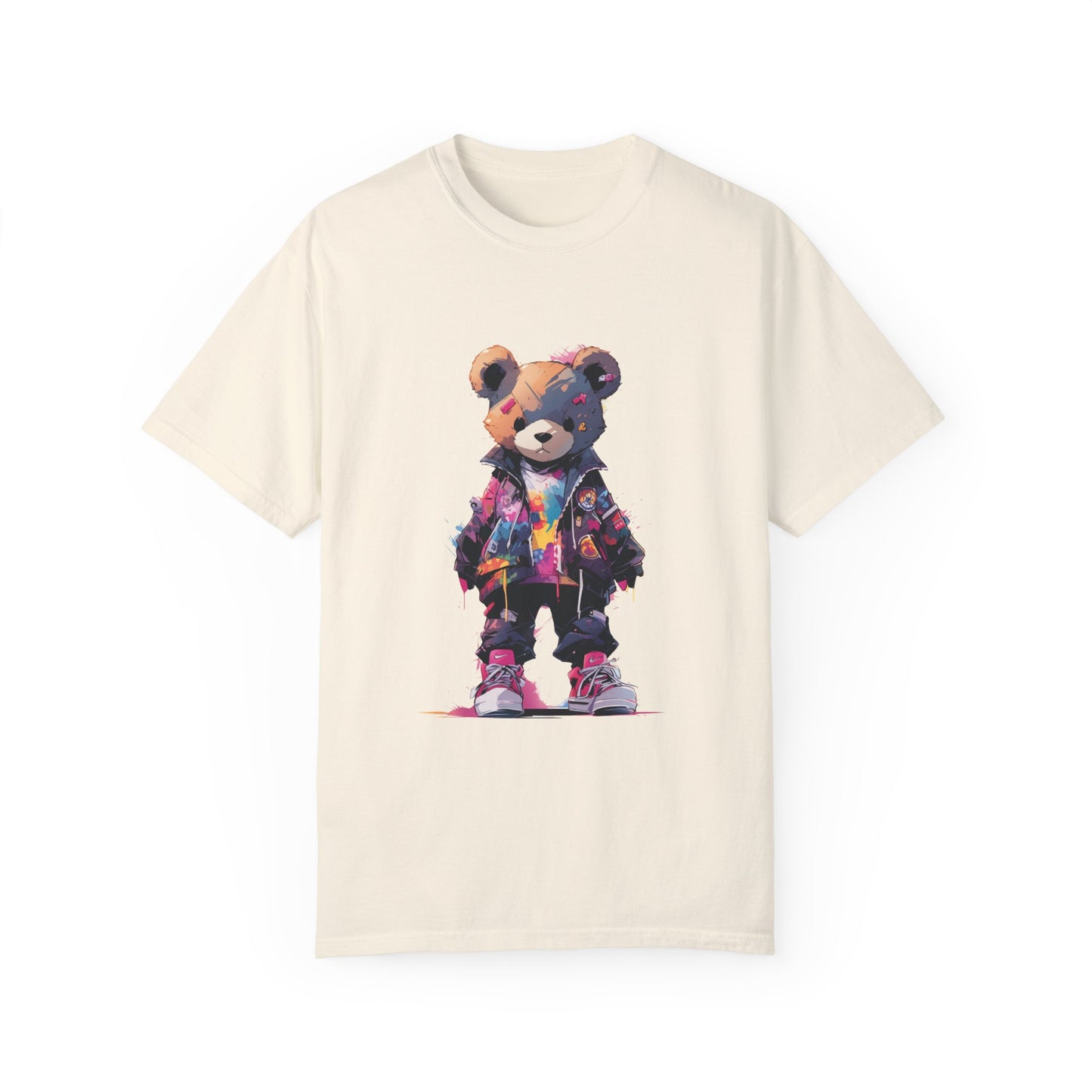 Hip Hop Teddy Bear Graphic Unisex Garment-dyed T-shirt Cotton Funny Humorous Graphic Soft Premium Unisex Men Women Ivory T-shirt Birthday Gift-10