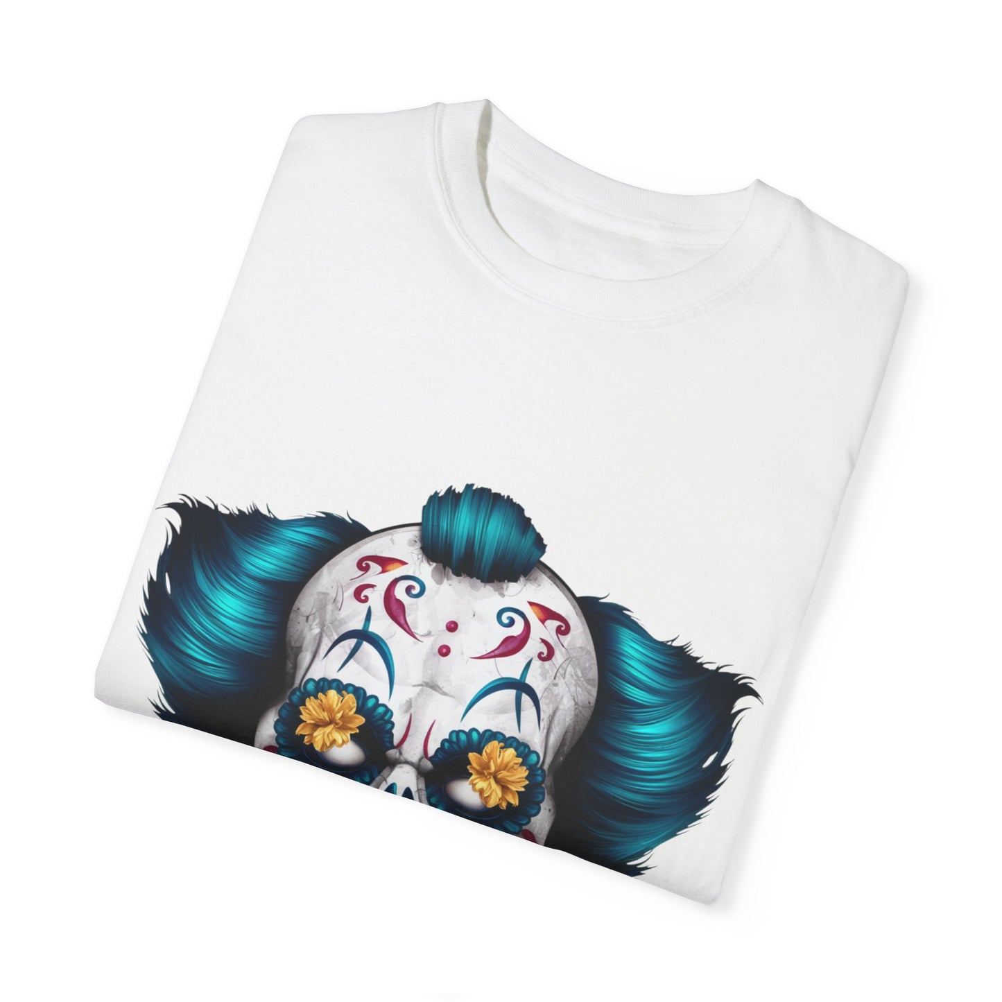 Funny Horror Scary Clown Face Urban Sarcastic Graphic Unisex Garment Dyed T-shirt Cotton Funny Humorous Graphic Soft Premium Unisex Men Women White T-shirt Birthday Gift-23