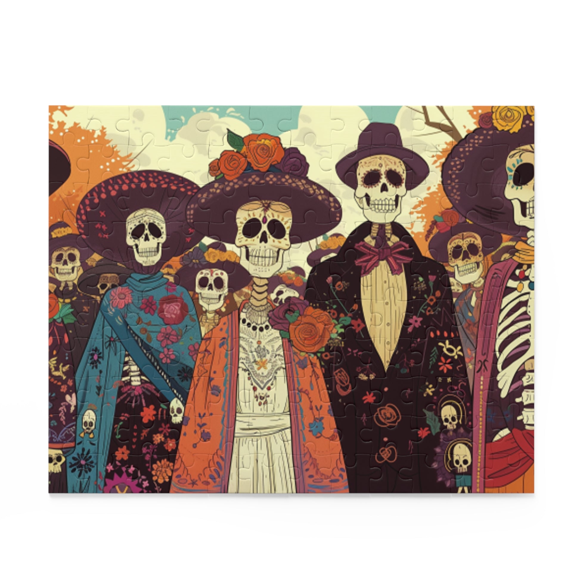 Mexican Art Day of the Dead Día de Muertos Jigsaw Puzzle Adult Birthday Business Jigsaw Puzzle Gift for Him Funny Humorous Indoor Outdoor Game Gift For Her Online-2