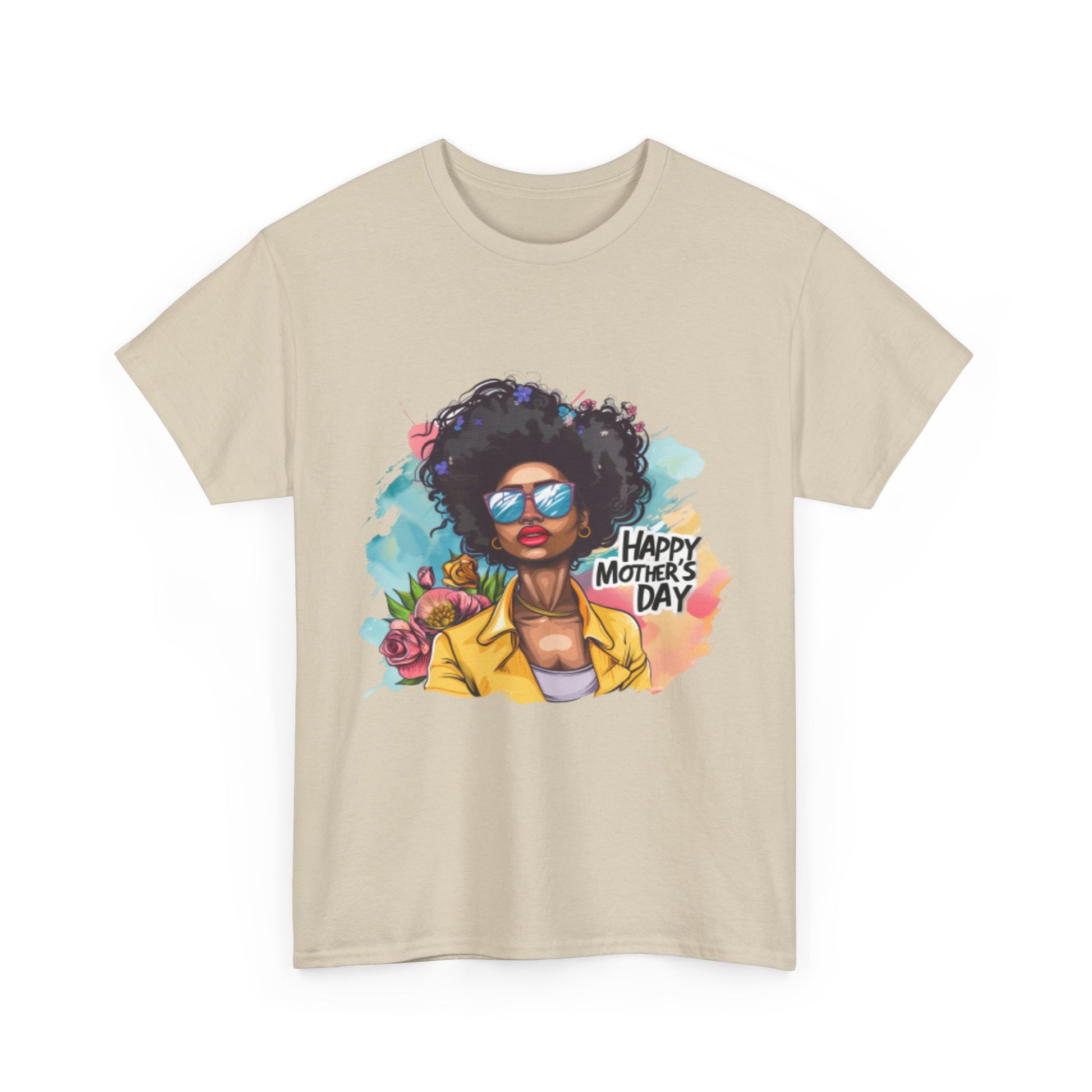 Happy Mother's Day African American Mom Graphic Unisex Heavy Cotton Tee Cotton Funny Humorous Graphic Soft Premium Unisex Men Women Sand T-shirt Birthday Gift-36